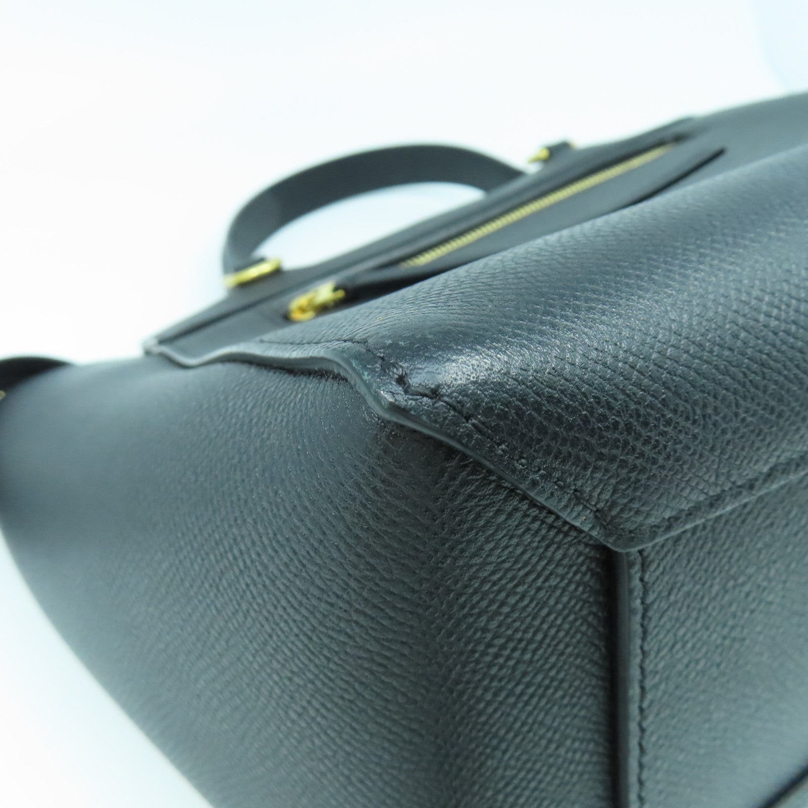CELINE 【激減優惠】牛皮皮革Belt Bag金扣手挽肩背兩用袋黑色