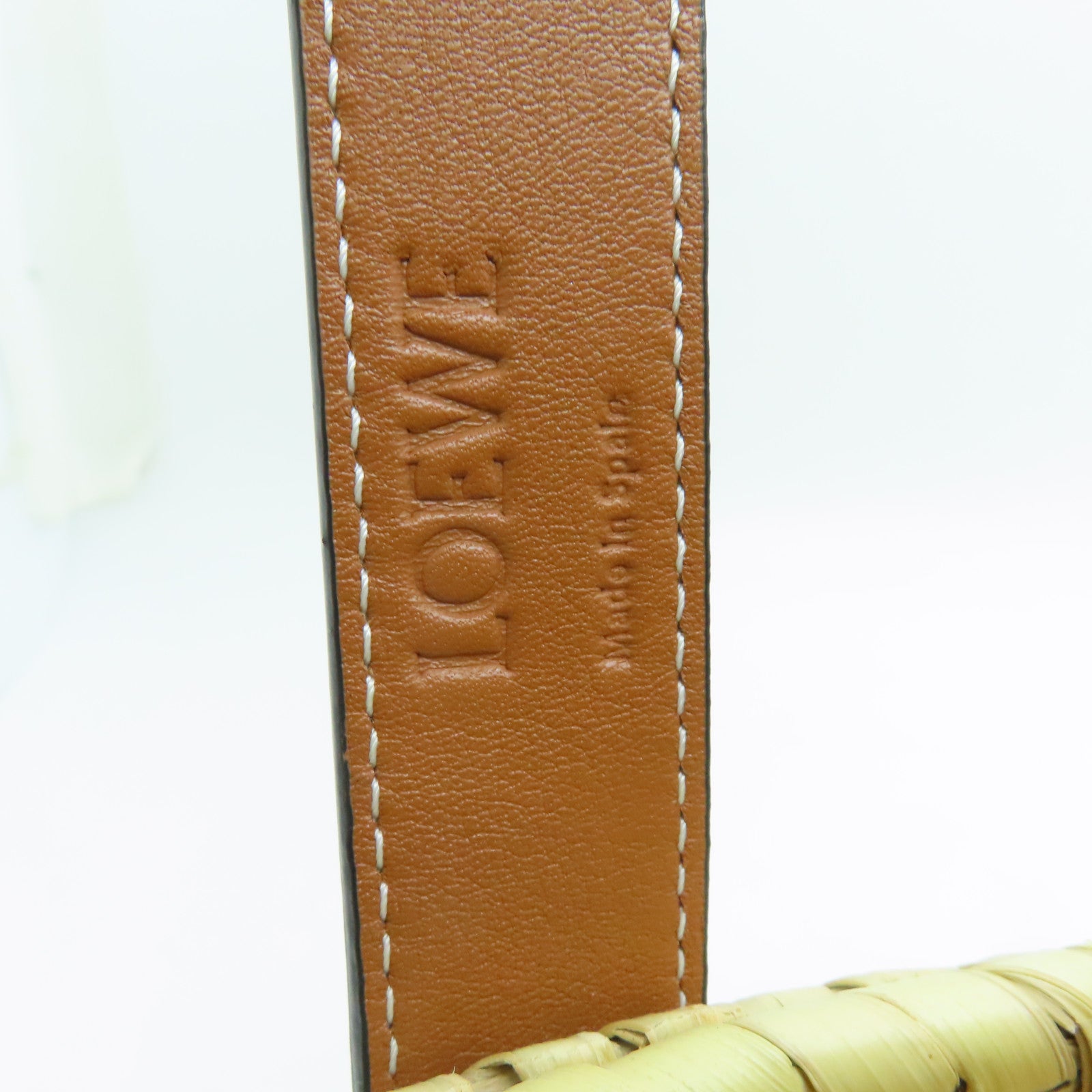 LOEWE Palm Leaf/Leather Basket Bag Beige