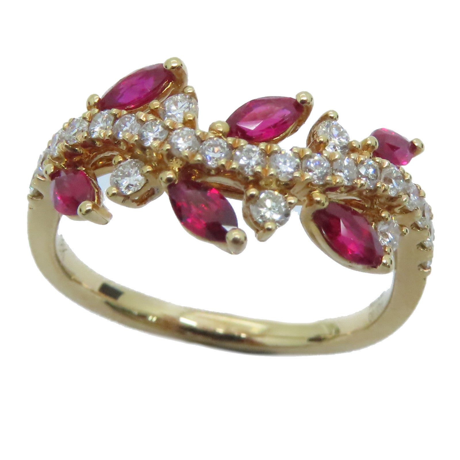 JEWELRY 18K玫瑰金Ruby Ring 0.53ct紅寶石/0.37ct鑽石戒指US#6.5