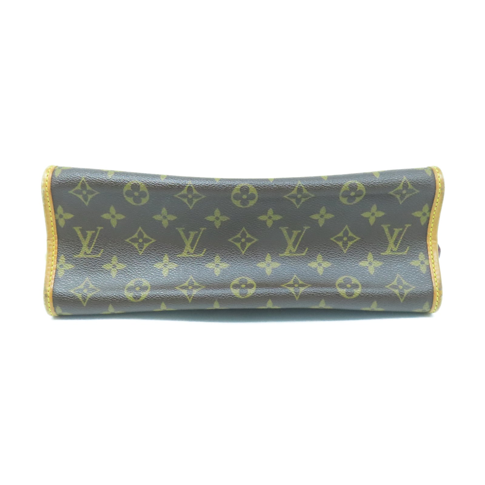 LOUIS VUITTON Monogram Popincourt gold buckle handle bag brown
