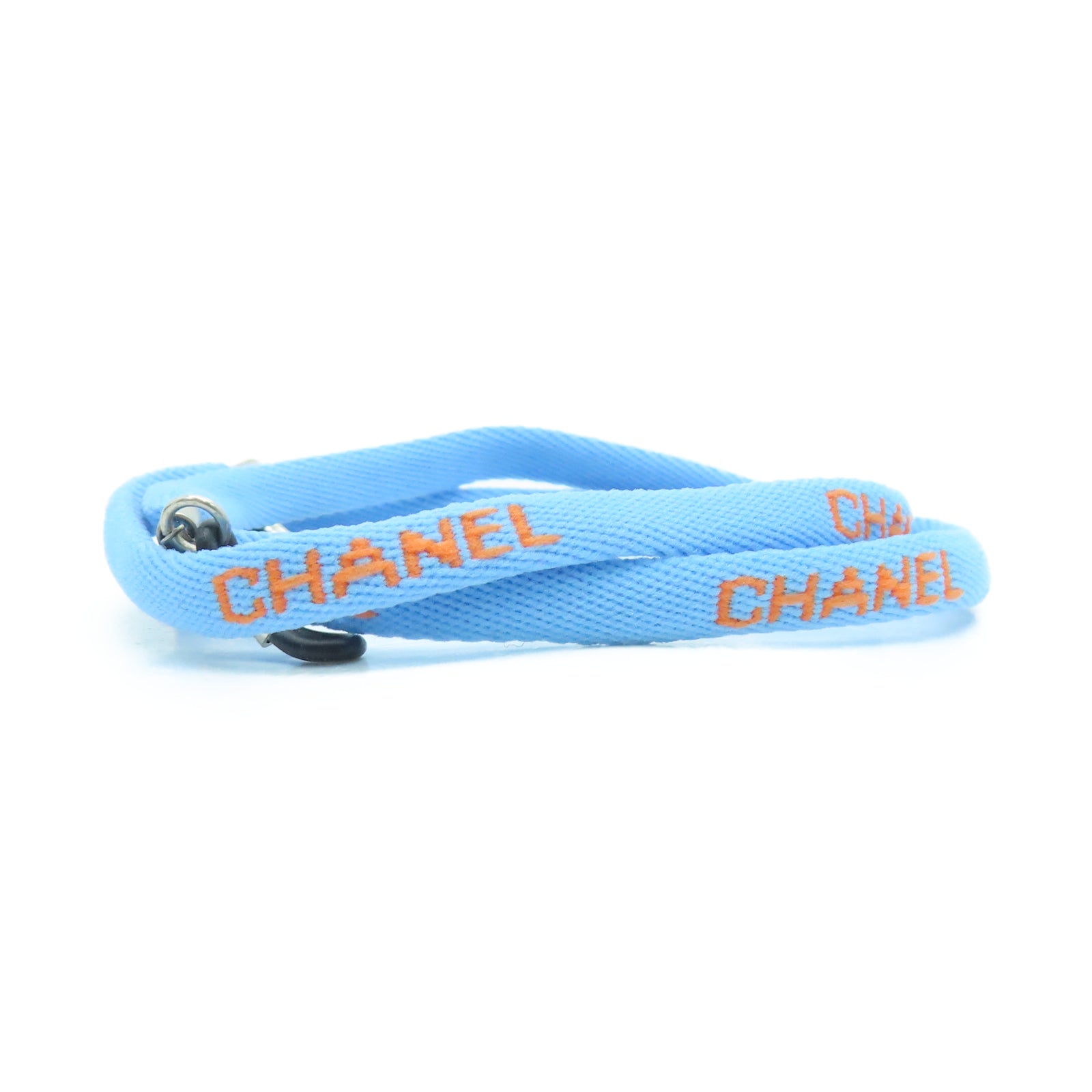 CHANEL 帆布Sunglass Strap太阳眼镜带蓝色