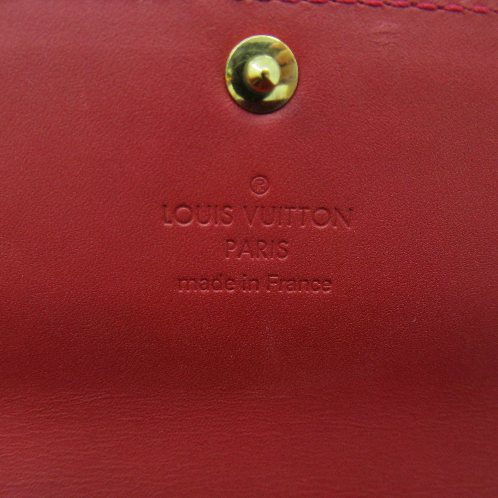 LOUIS VUITTON Vernis Sarah Zipper Long Wallet金扣拉鏈長錢包紅色