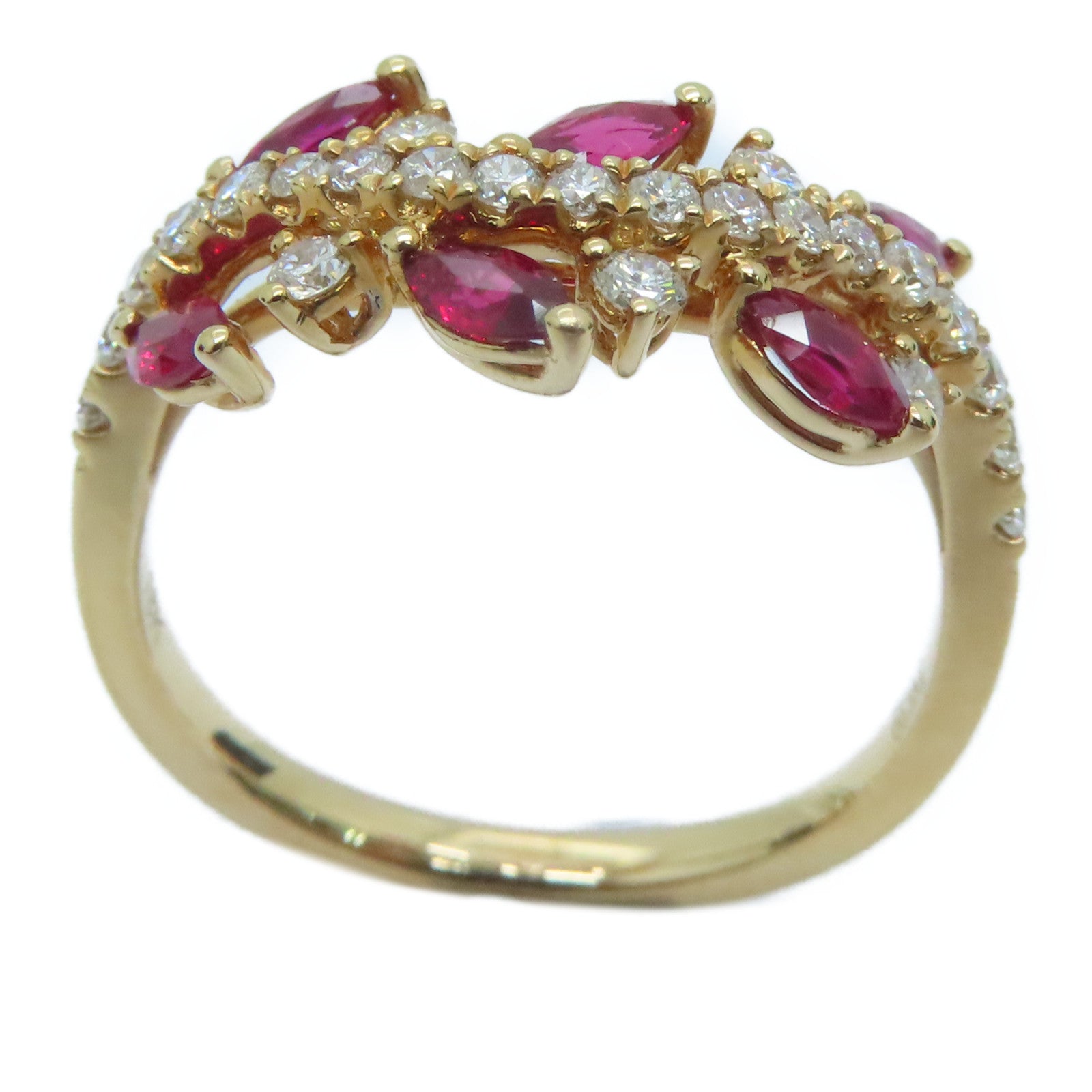 JEWELRY 18K玫瑰金Ruby Ring 0.53ct紅寶石/0.37ct鑽石戒指US#6.5