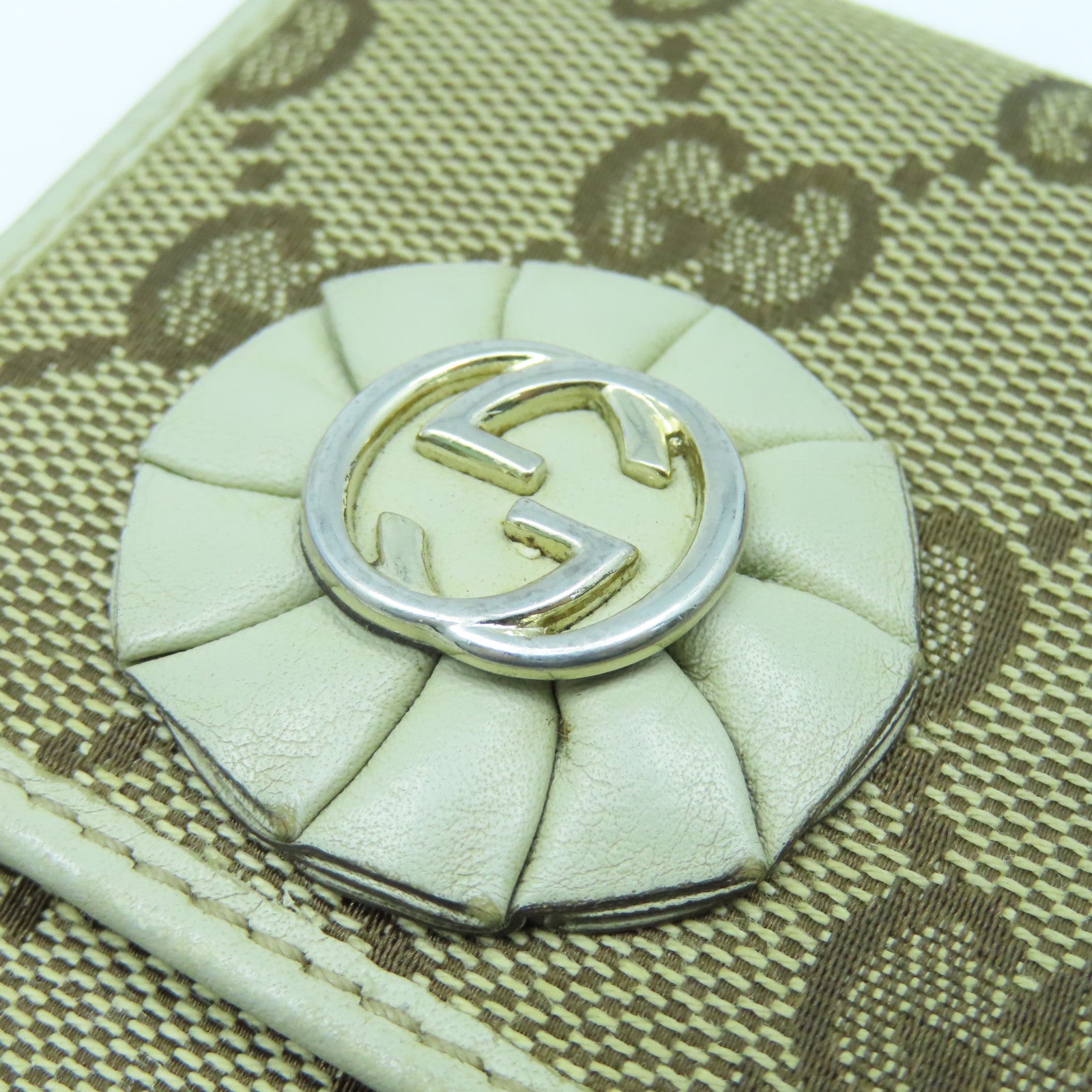 GUCCI 帆布Long Wallet金扣長錢包啡色