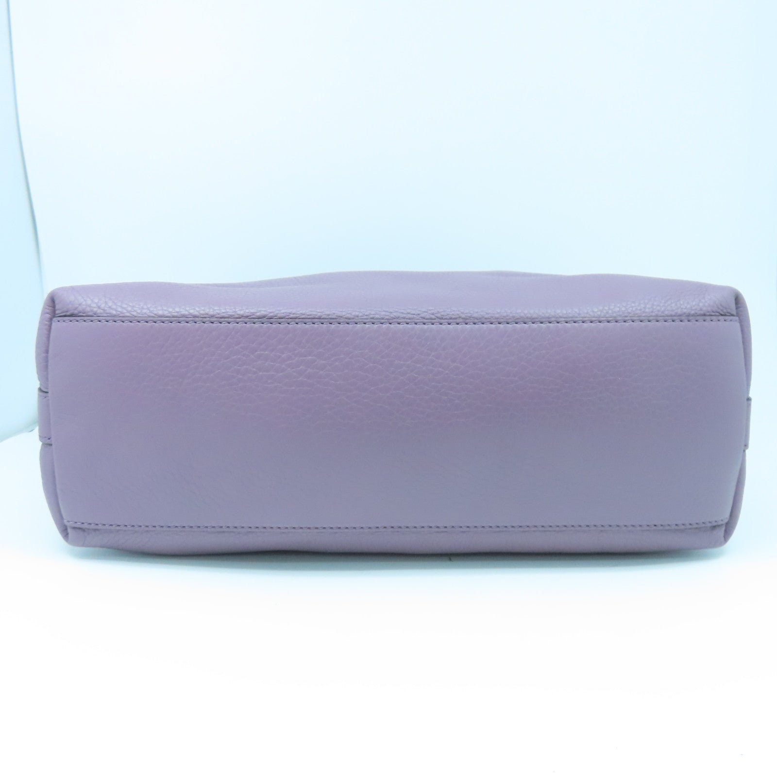 GUCCI Cowhide Leather Shoulder Bag Silver Buckle Handle Shoulder Bag Purple