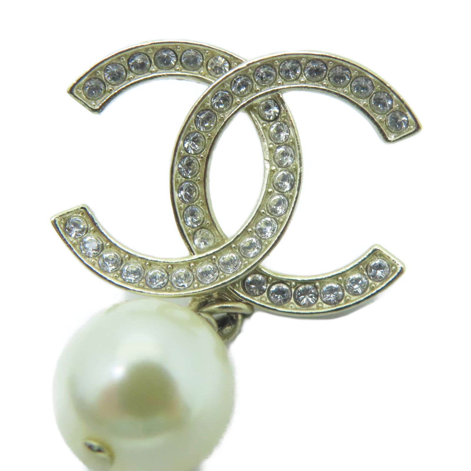 CHANEL 水晶/金屬Chanel Earrings耳環銀色