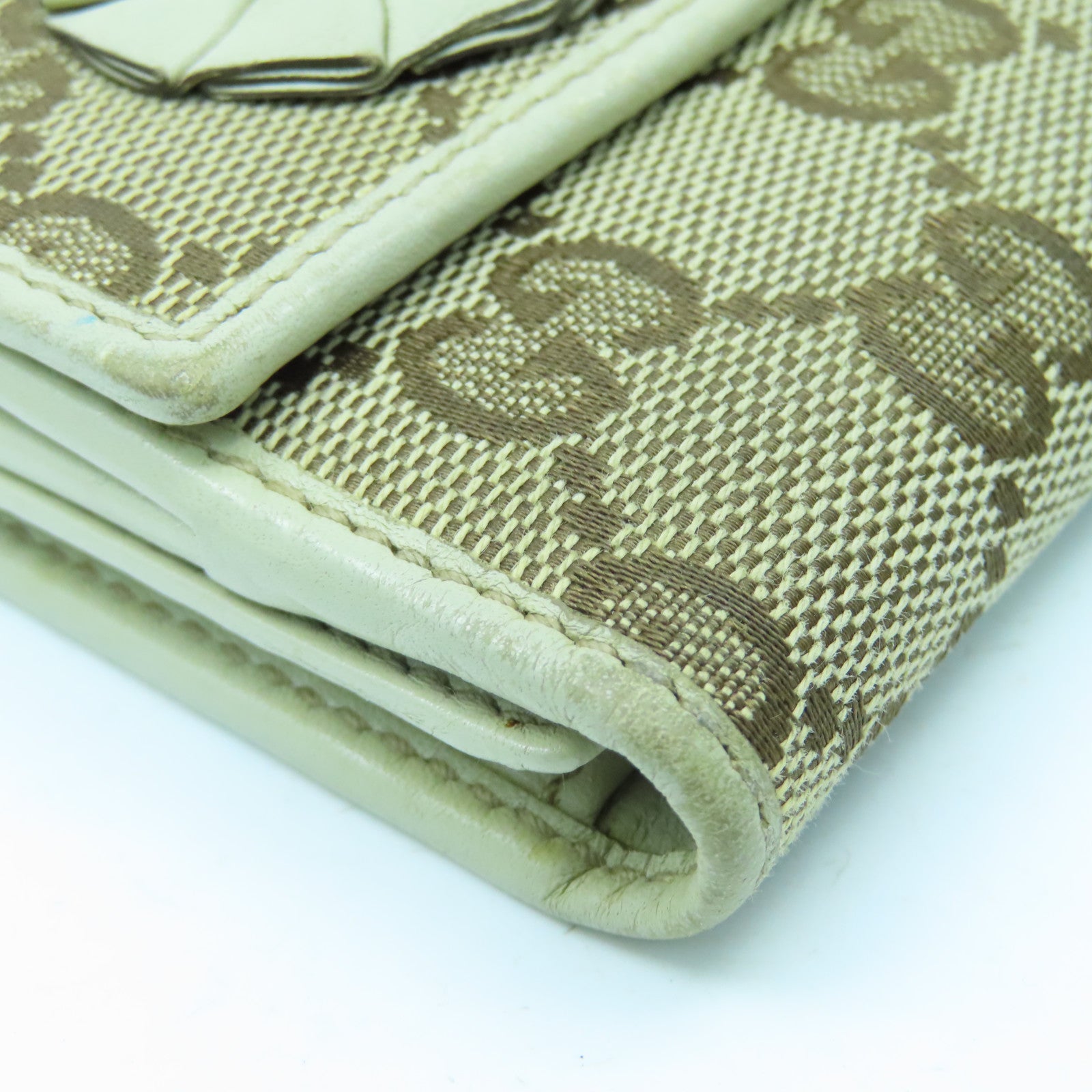 GUCCI 帆布Long Wallet金扣長錢包啡色