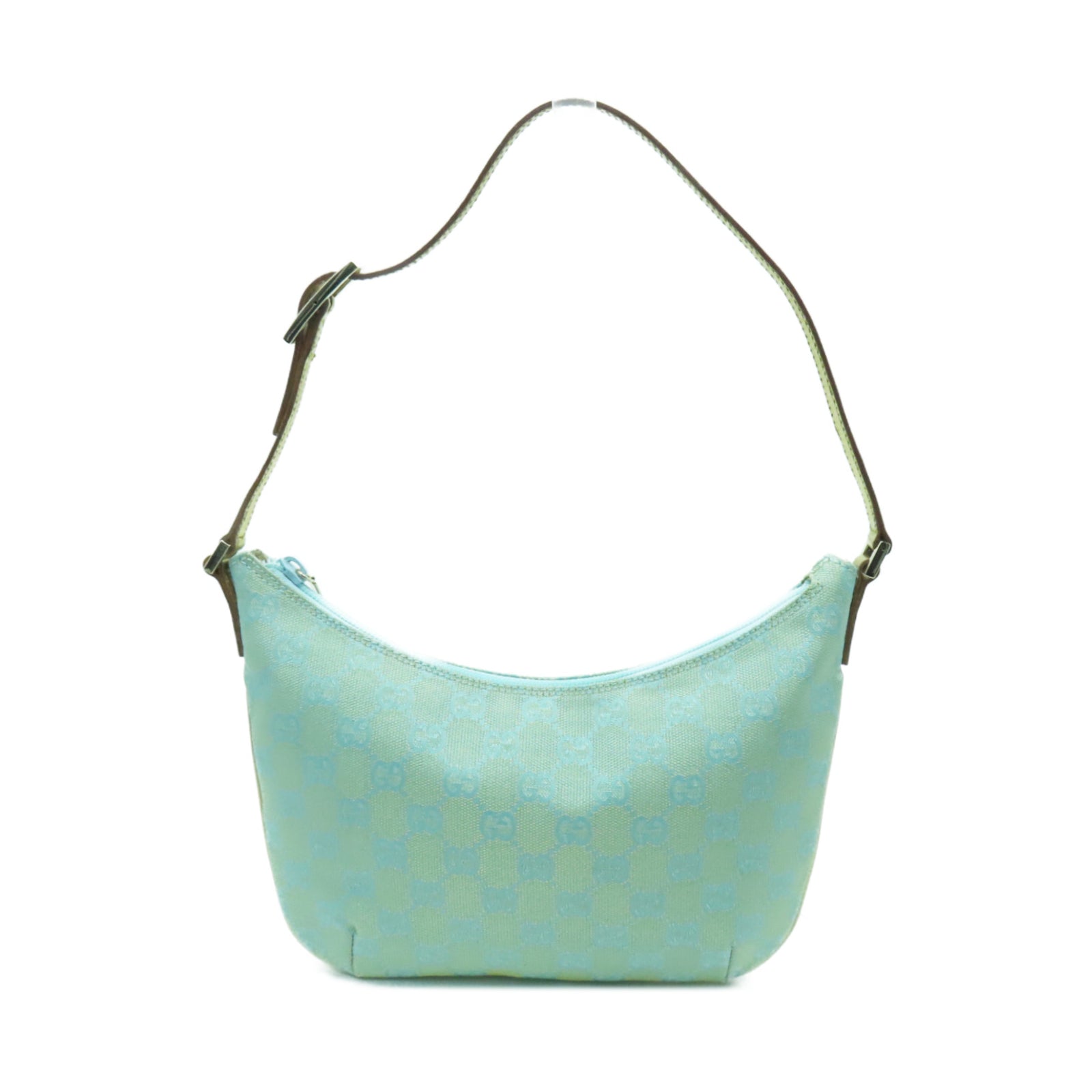GUCCI 帆布Shoulder Bag金扣肩背袋藍色/金色