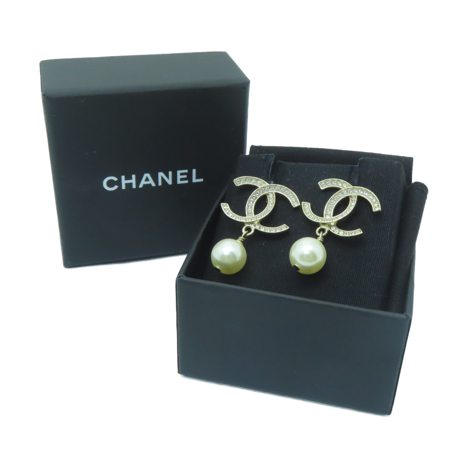 CHANEL 水晶/金屬Chanel Earrings耳環銀色
