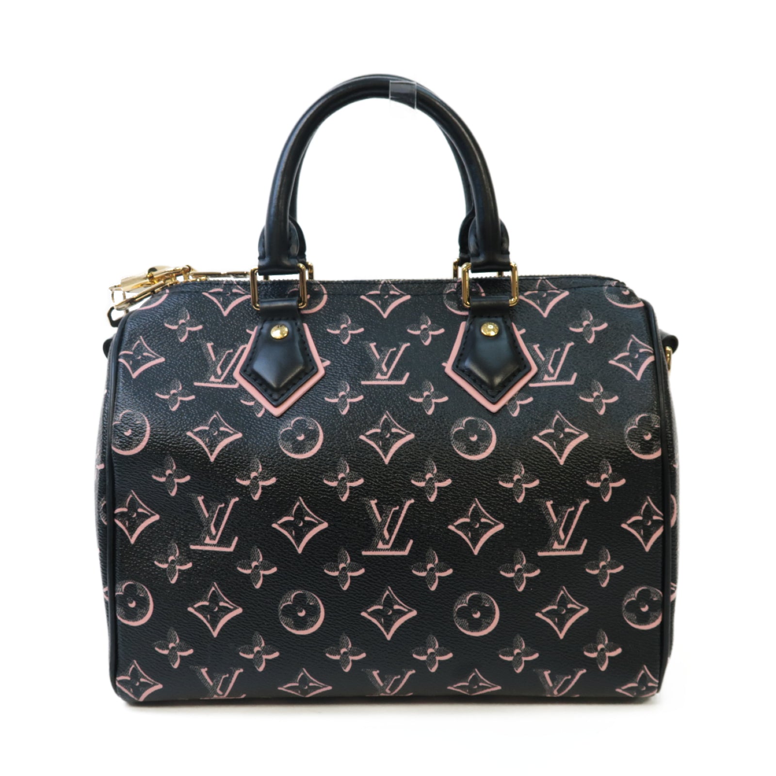 LOUIS VUITTON Monogram Fall for You Speedy Bandouliere 25金扣手挽肩背兩用袋黑色