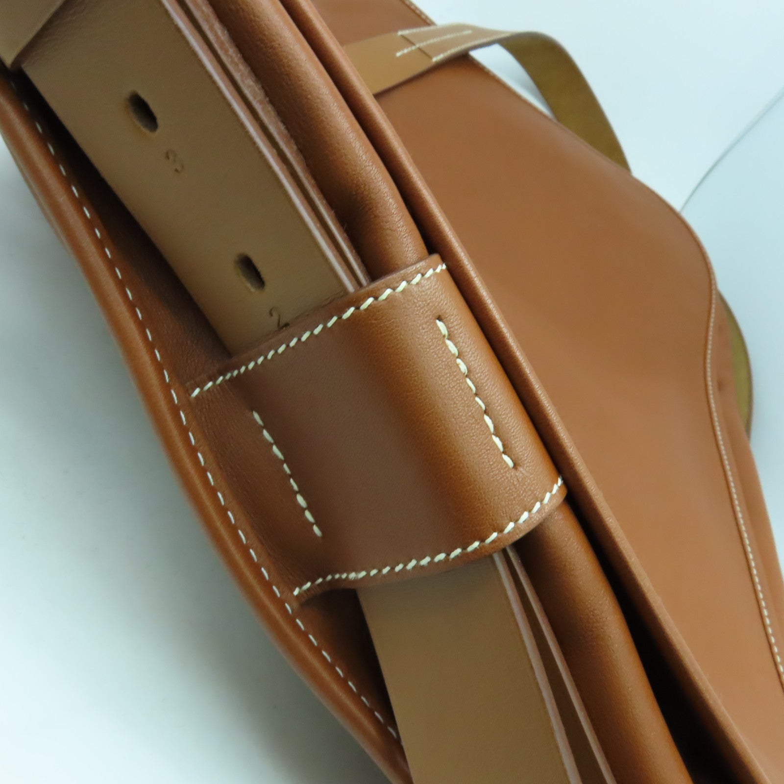HERMES Sikkim皮革Barda銀扣肩背袋啡色