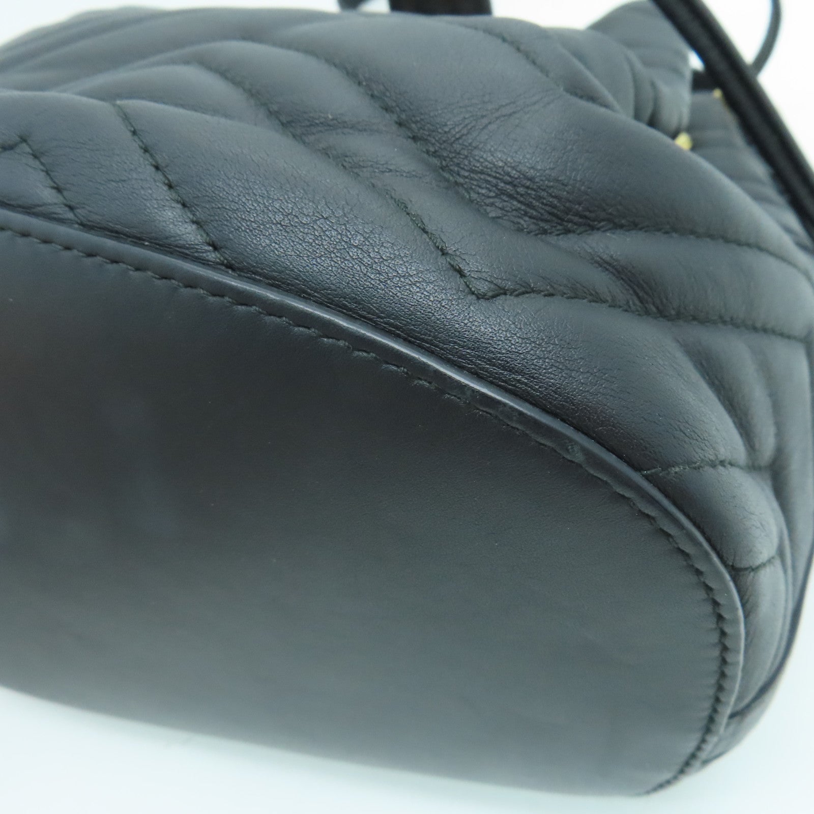 GUCCI 斜纹牛皮皮革Shoulder Bag金扣肩背袋黑色