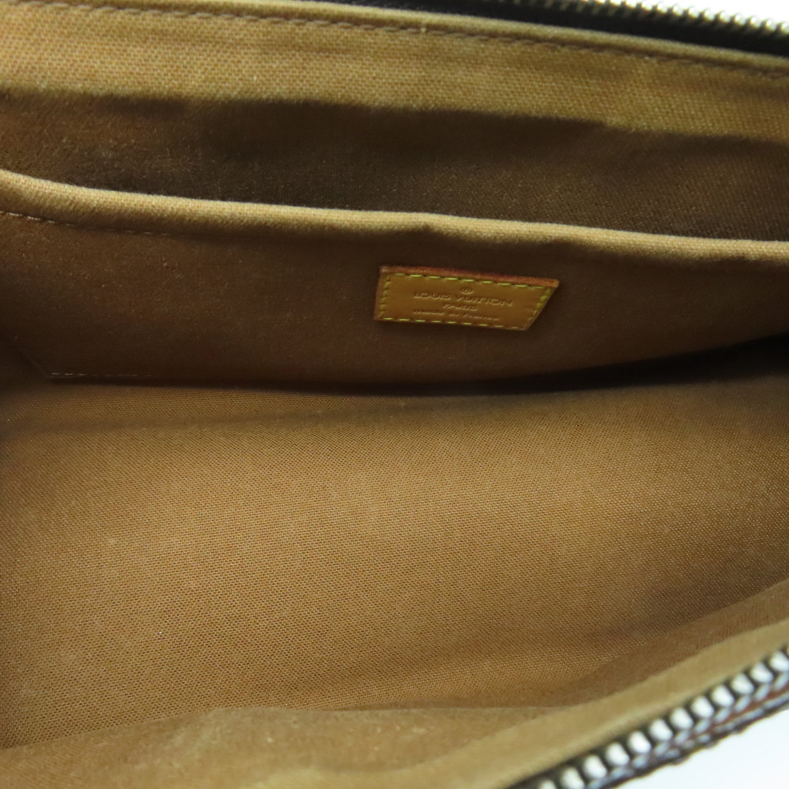 LOUIS VUITTON Monogram Popincourt gold buckle handle bag brown