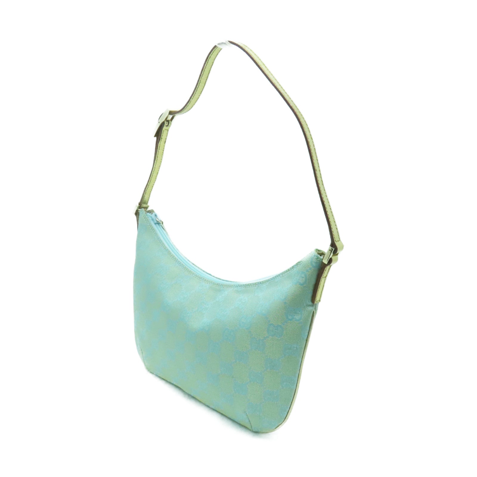 GUCCI 帆布Shoulder Bag金扣肩背袋藍色/金色