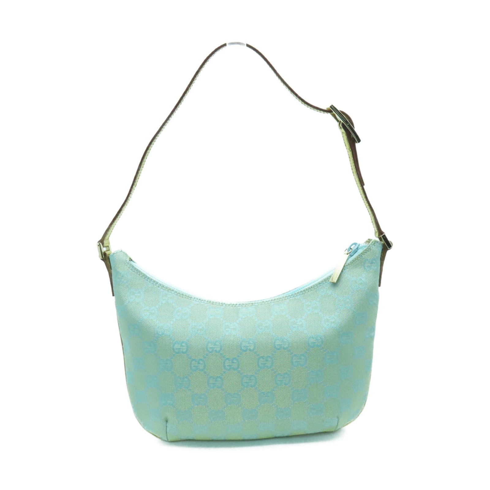 GUCCI 帆布Shoulder Bag金扣肩背袋藍色/金色