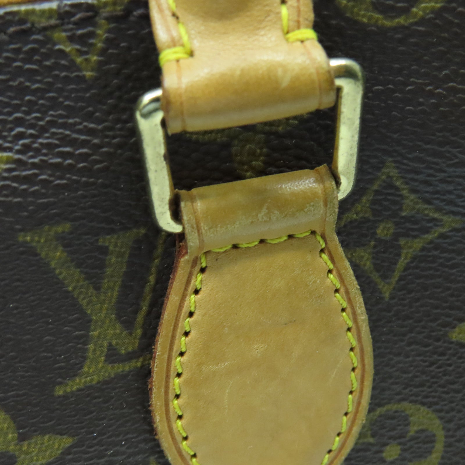 LOUIS VUITTON Monogram Popincourt gold buckle handle bag brown