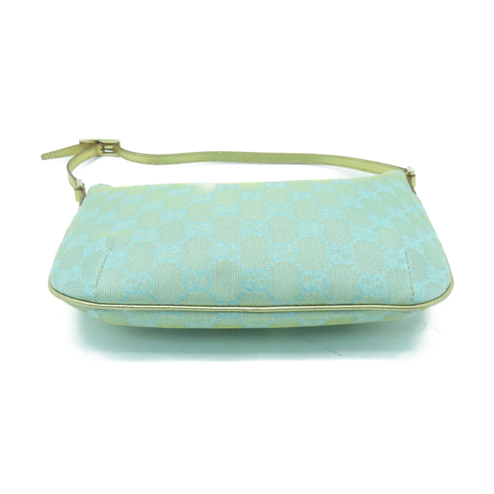 GUCCI 帆布Shoulder Bag金扣肩背袋藍色/金色