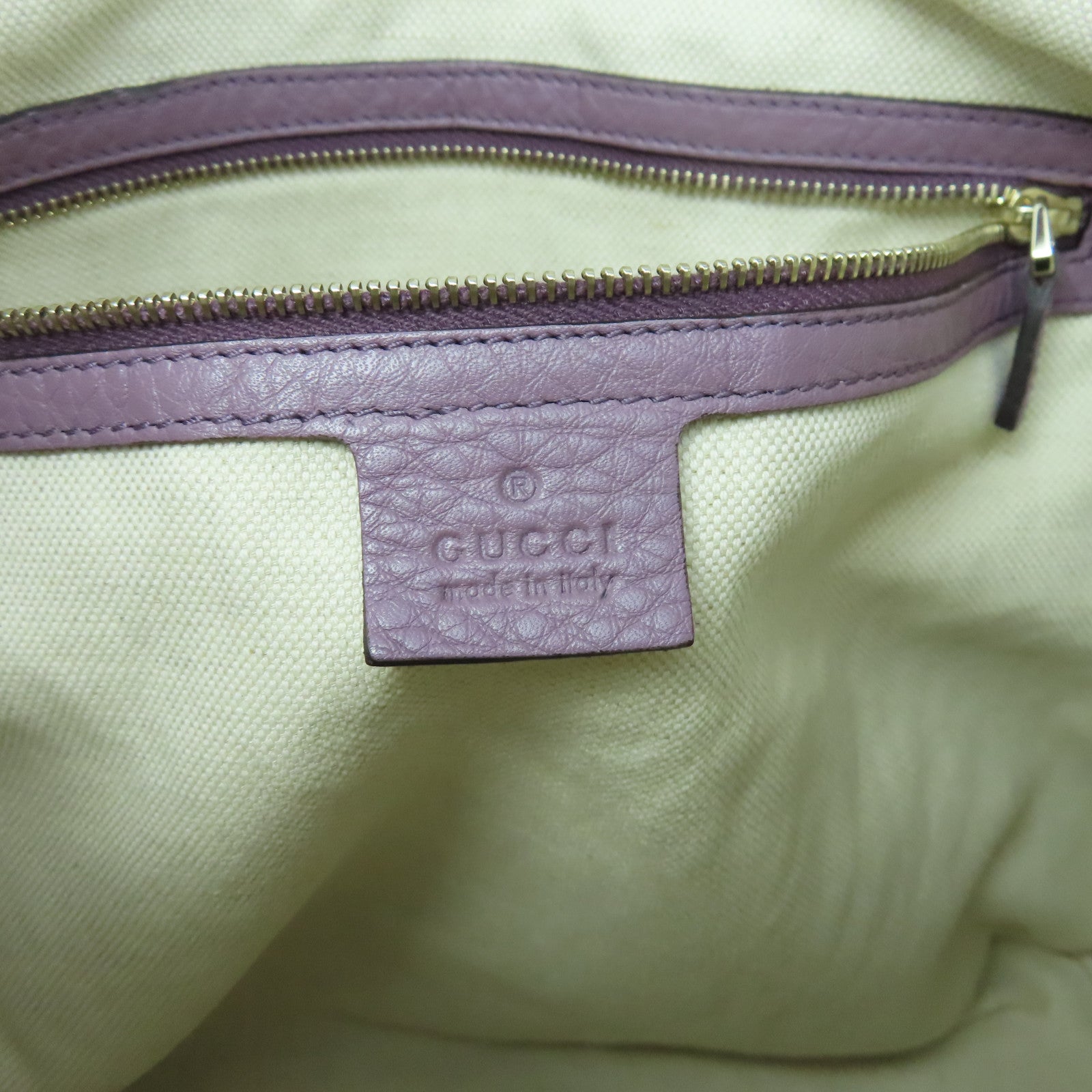 GUCCI Cowhide Leather Shoulder Bag Silver Buckle Handle Shoulder Bag Purple