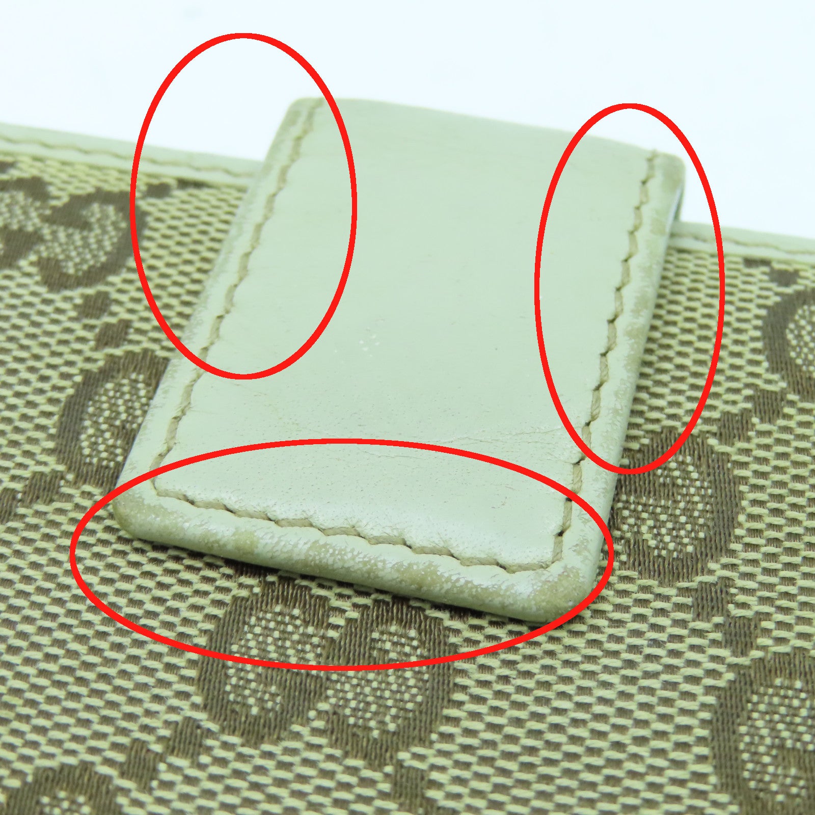 GUCCI 帆布Long Wallet金扣長錢包啡色
