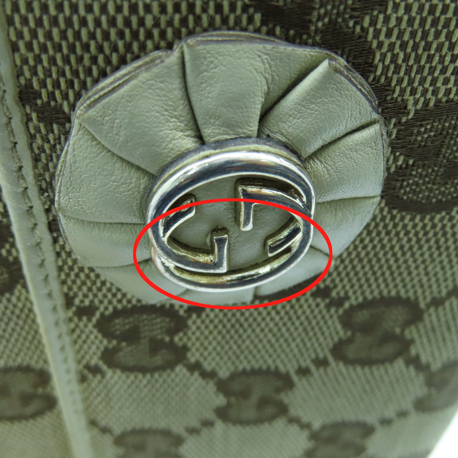GUCCI 帆布Long Wallet金扣長錢包啡色