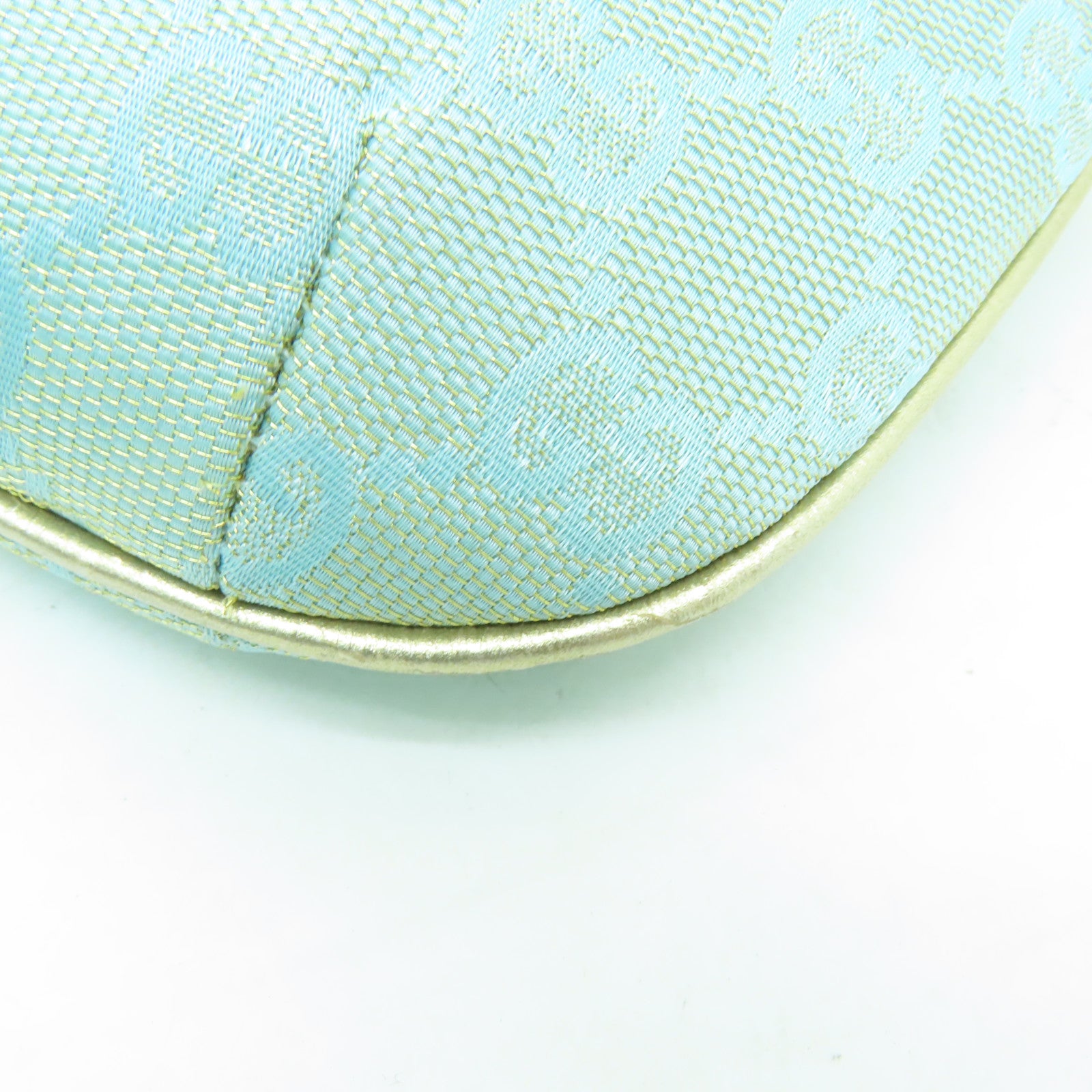 GUCCI 帆布Shoulder Bag金扣肩背袋藍色/金色