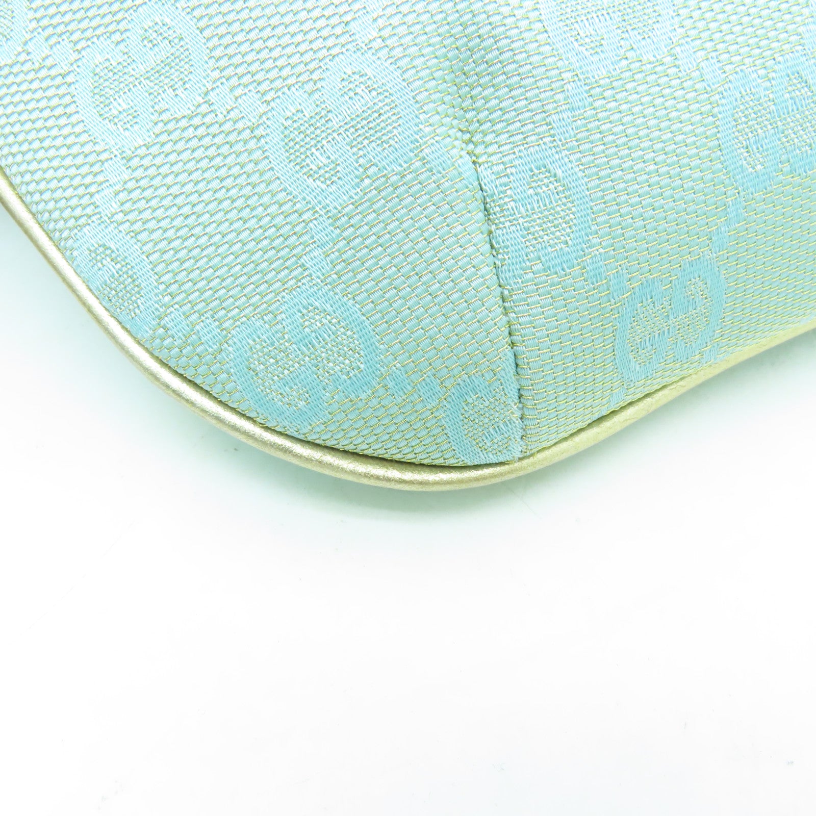 GUCCI 帆布Shoulder Bag金扣肩背袋藍色/金色
