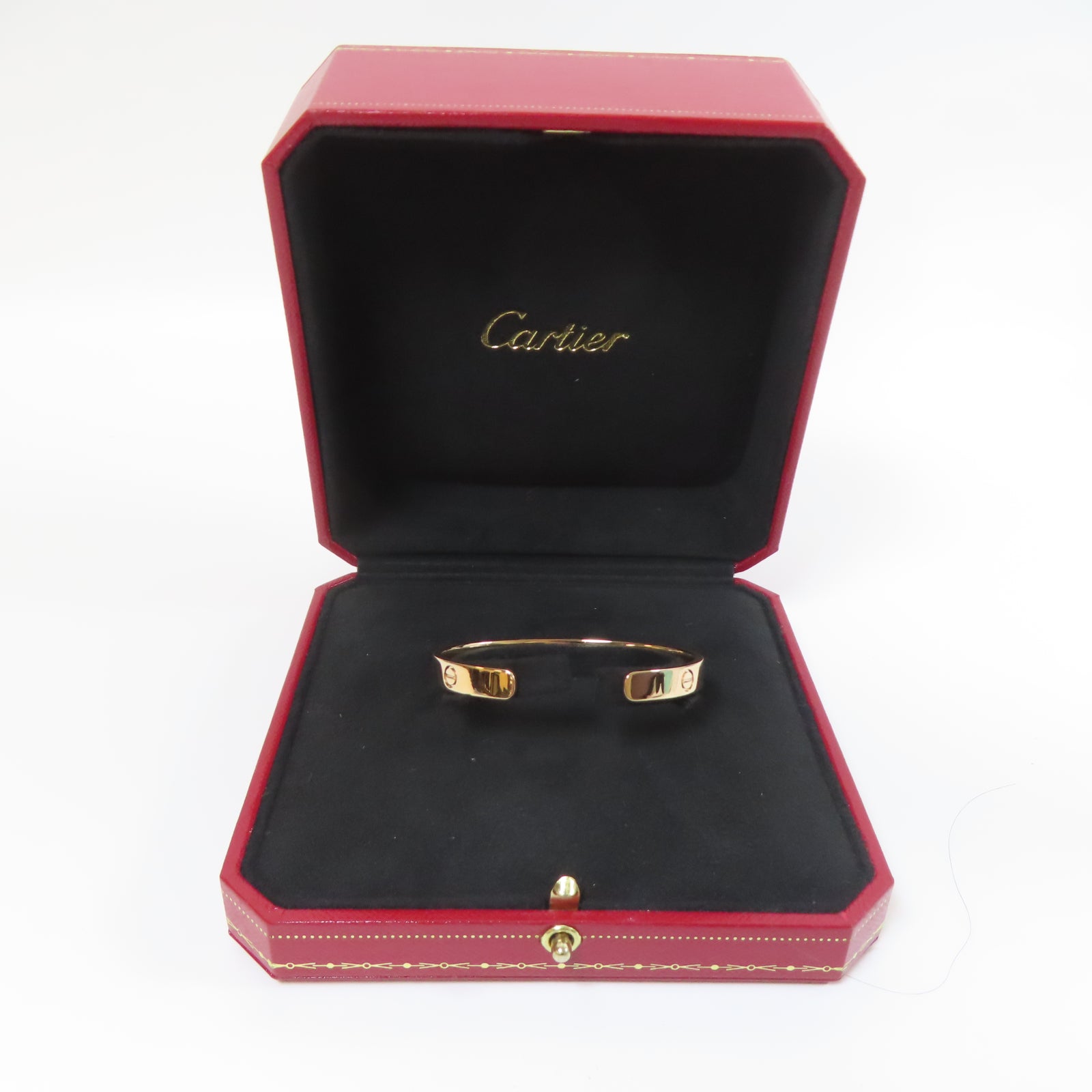 CARTIER 18K玫瑰金Love Bracelet手鐲金色Cartier#16