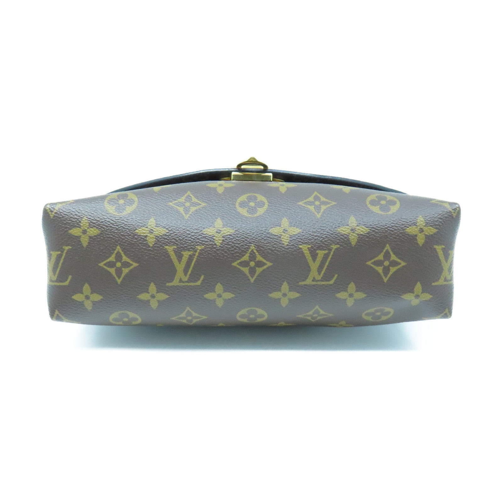 LOUIS VUITTON Monogram Saint Placide Gold Buckle Chain Shoulder Bag Brown/Red