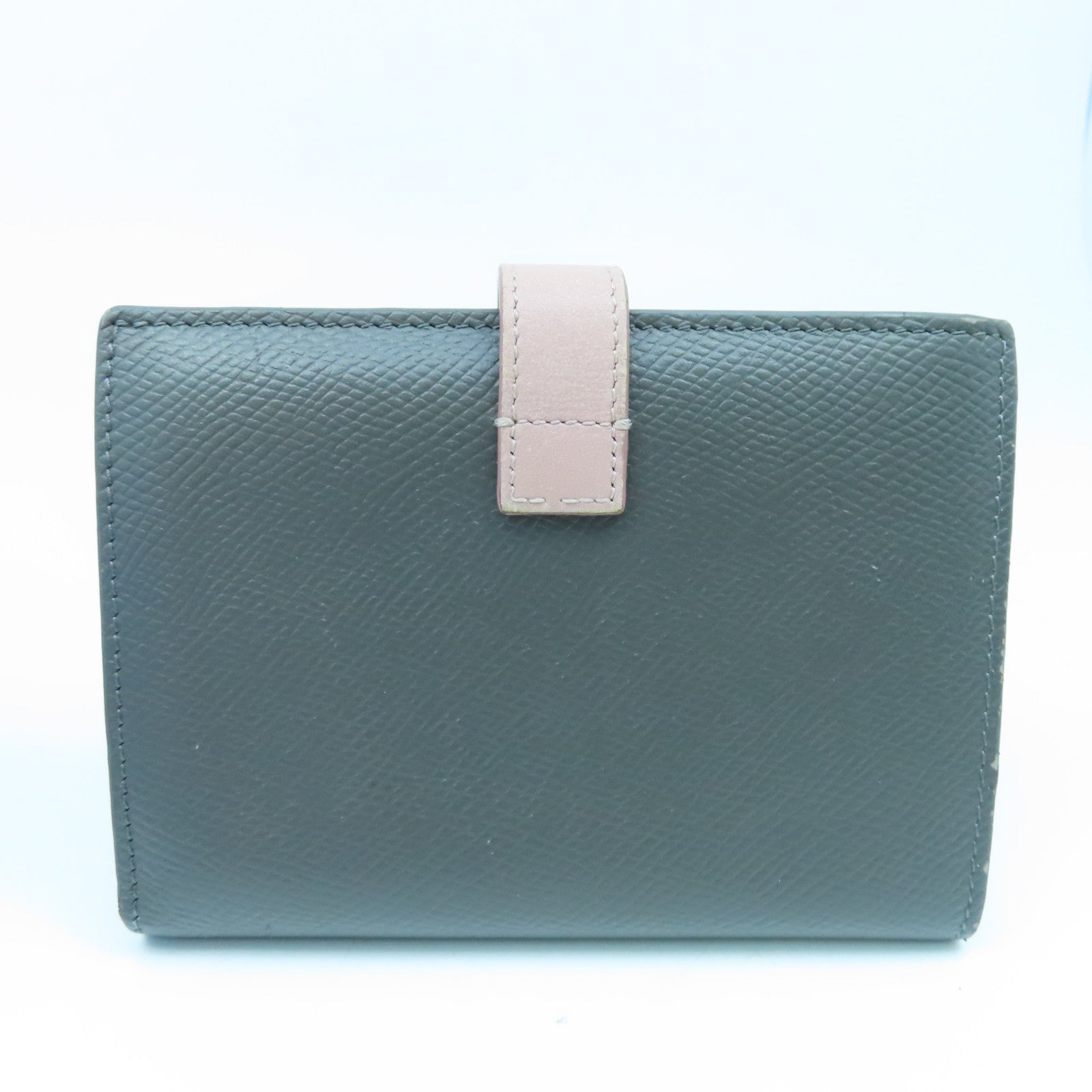 CELINE 牛皮皮革Wallet金扣錢包灰色粉紅色