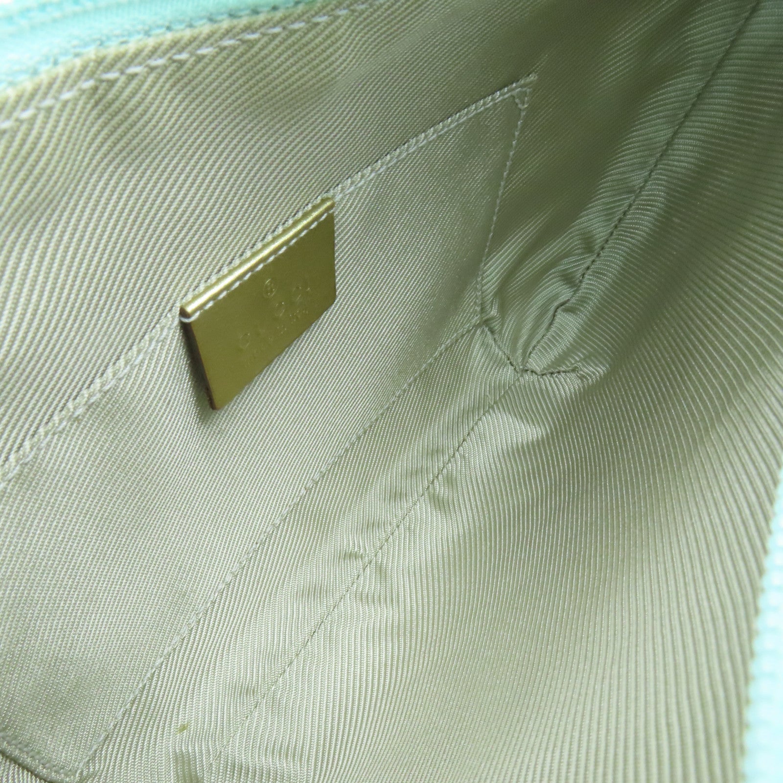 GUCCI 帆布Shoulder Bag金扣肩背袋藍色/金色