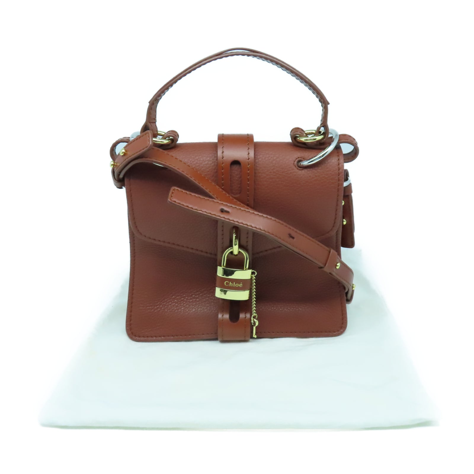 Chloe 牛皮皮革Aby Day Bag手挽肩背兩用袋啡色