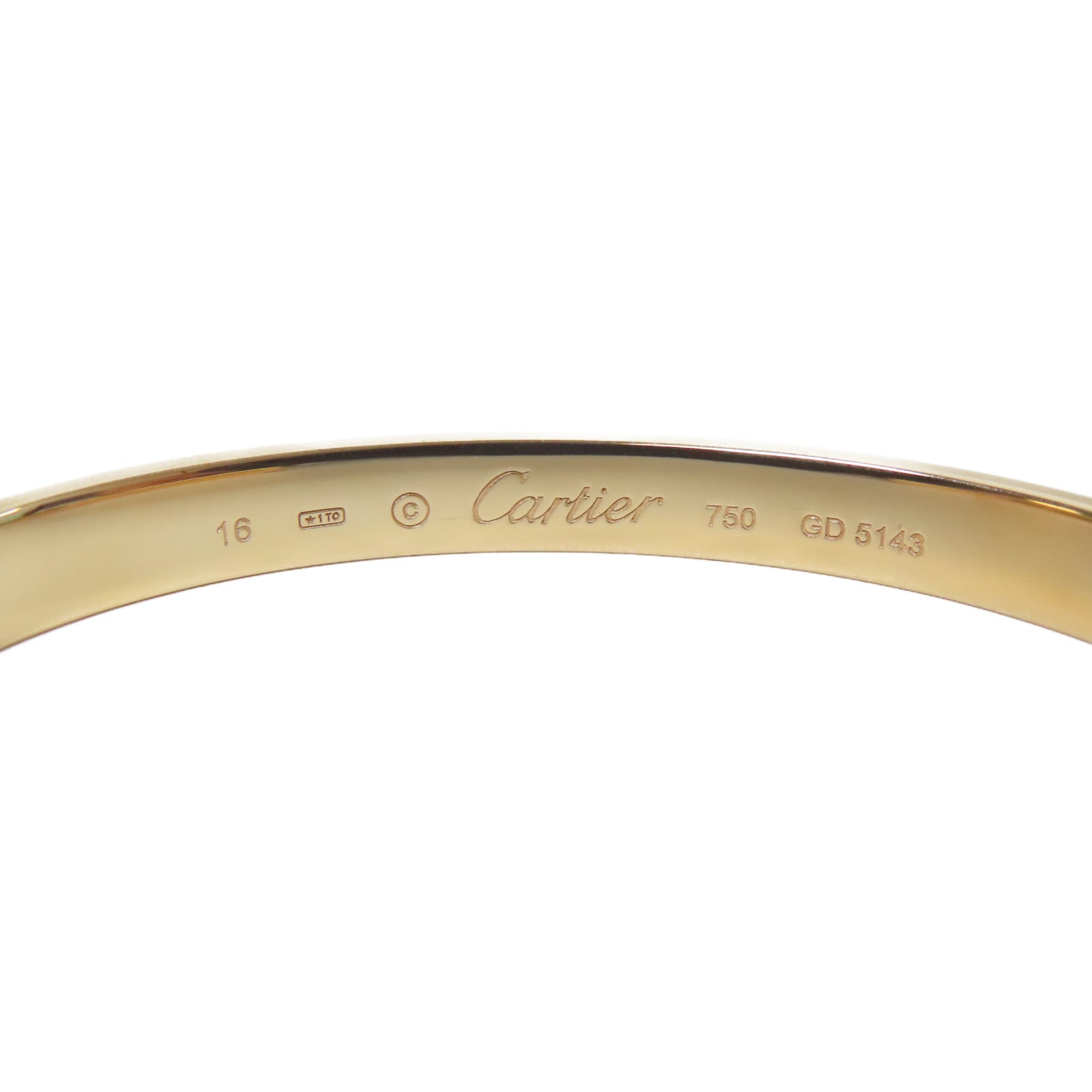 CARTIER 18K玫瑰金Love Bracelet手鐲金色Cartier#16