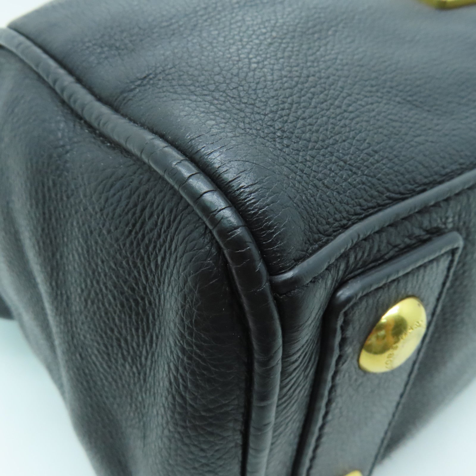MARC BY MARC JACOBS 【激減優惠】牛皮皮革2 Way Shoulder金扣手挽肩背兩用袋黑色