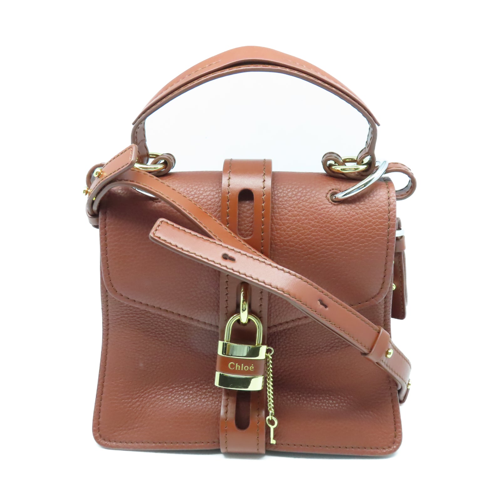 Chloe 牛皮皮革Aby Day Bag手挽肩背兩用袋啡色