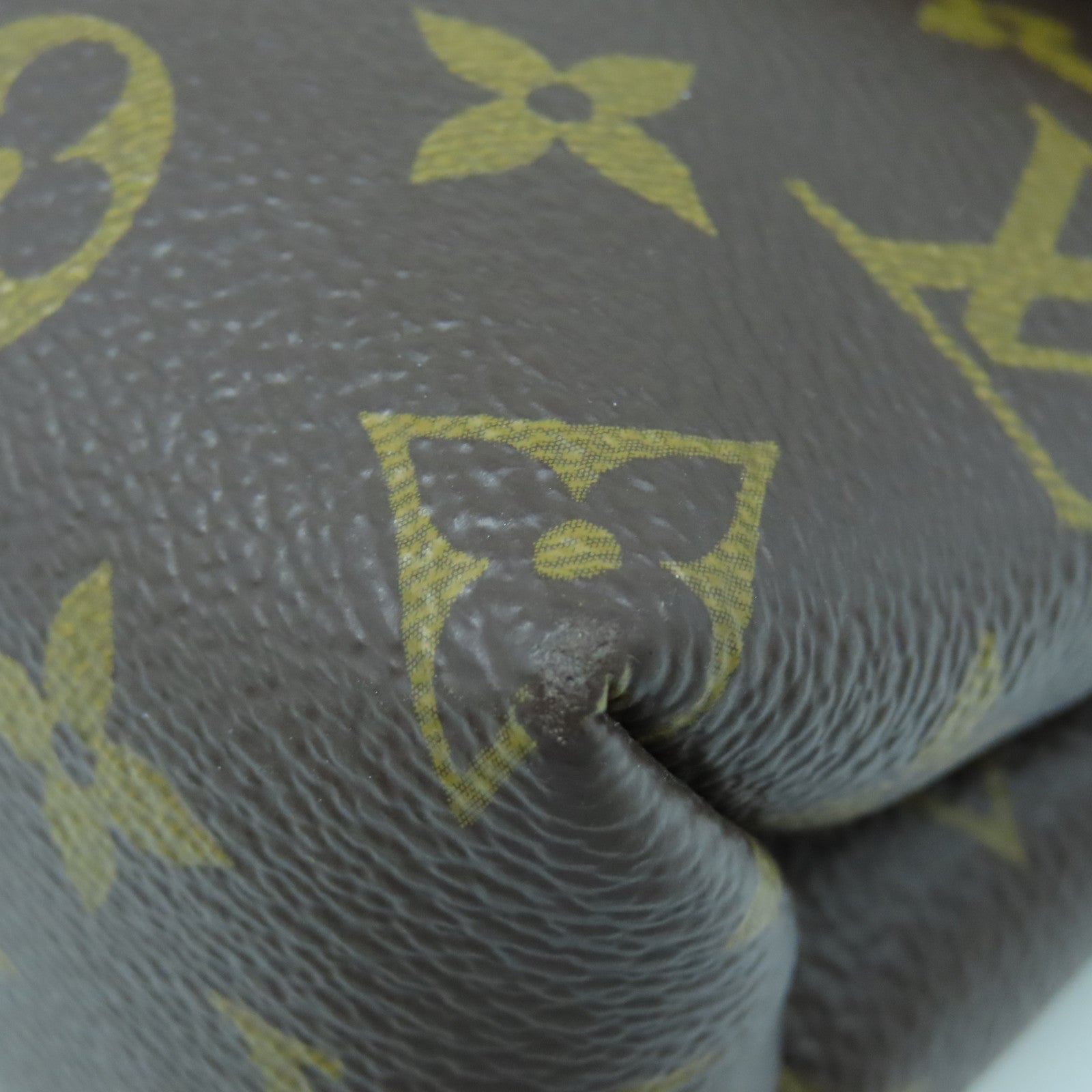 LOUIS VUITTON Monogram Saint Placide Gold Buckle Chain Shoulder Bag Brown/Red