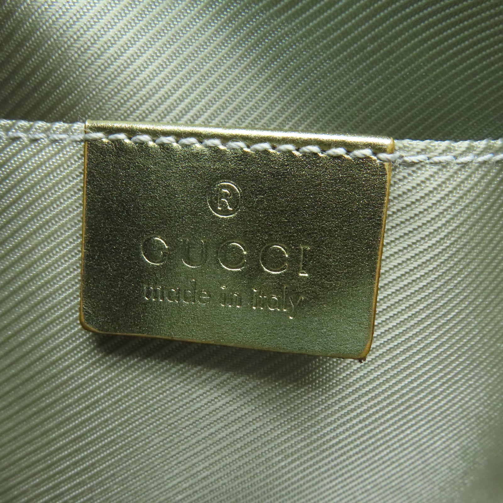 GUCCI 帆布Shoulder Bag金扣肩背袋藍色/金色