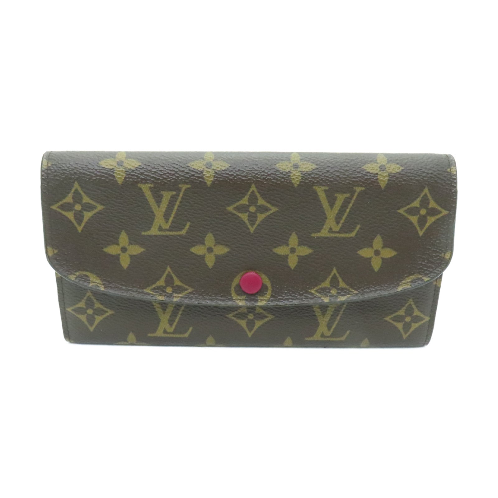 LOUIS VUITTON Monogram Wallet Gold Buckle Long Wallet Brown/Wine Red