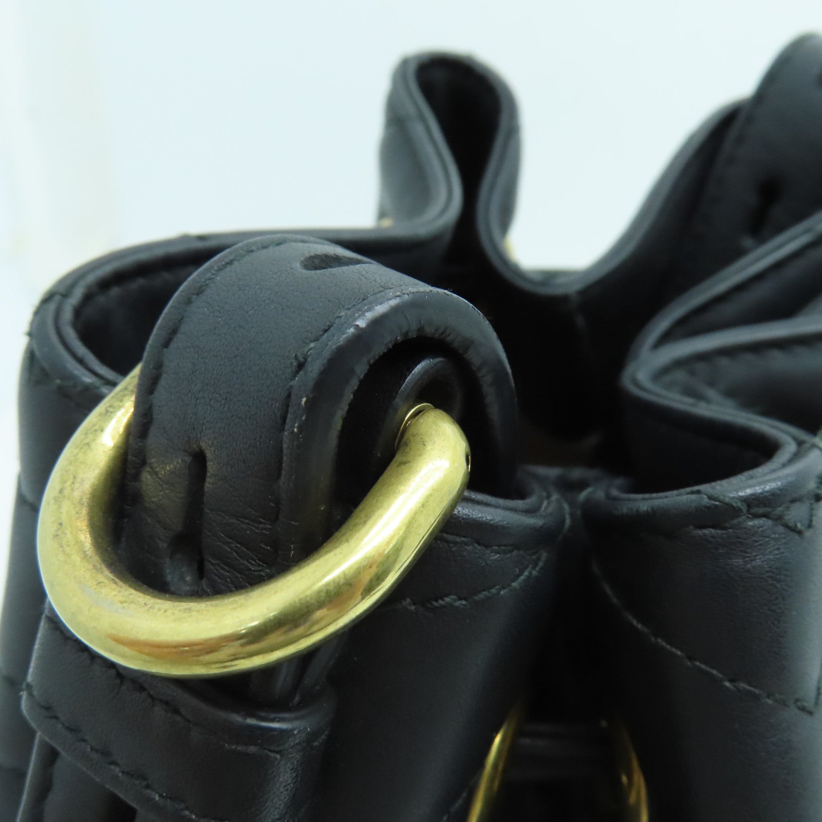 GUCCI 斜纹牛皮皮革Shoulder Bag金扣肩背袋黑色