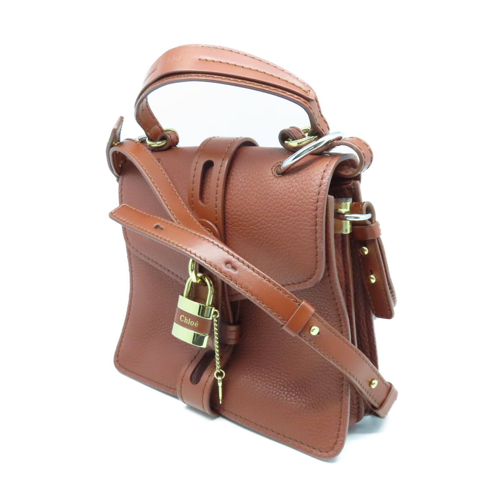 Chloe 牛皮皮革Aby Day Bag手挽肩背兩用袋啡色