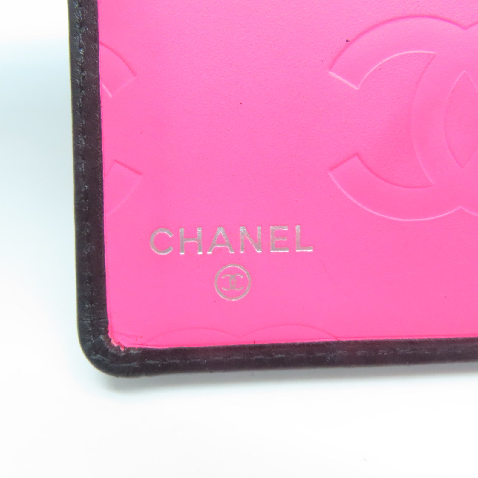 CHANEL 牛皮皮革Cambon Line Wallet銀扣錢包黑色
