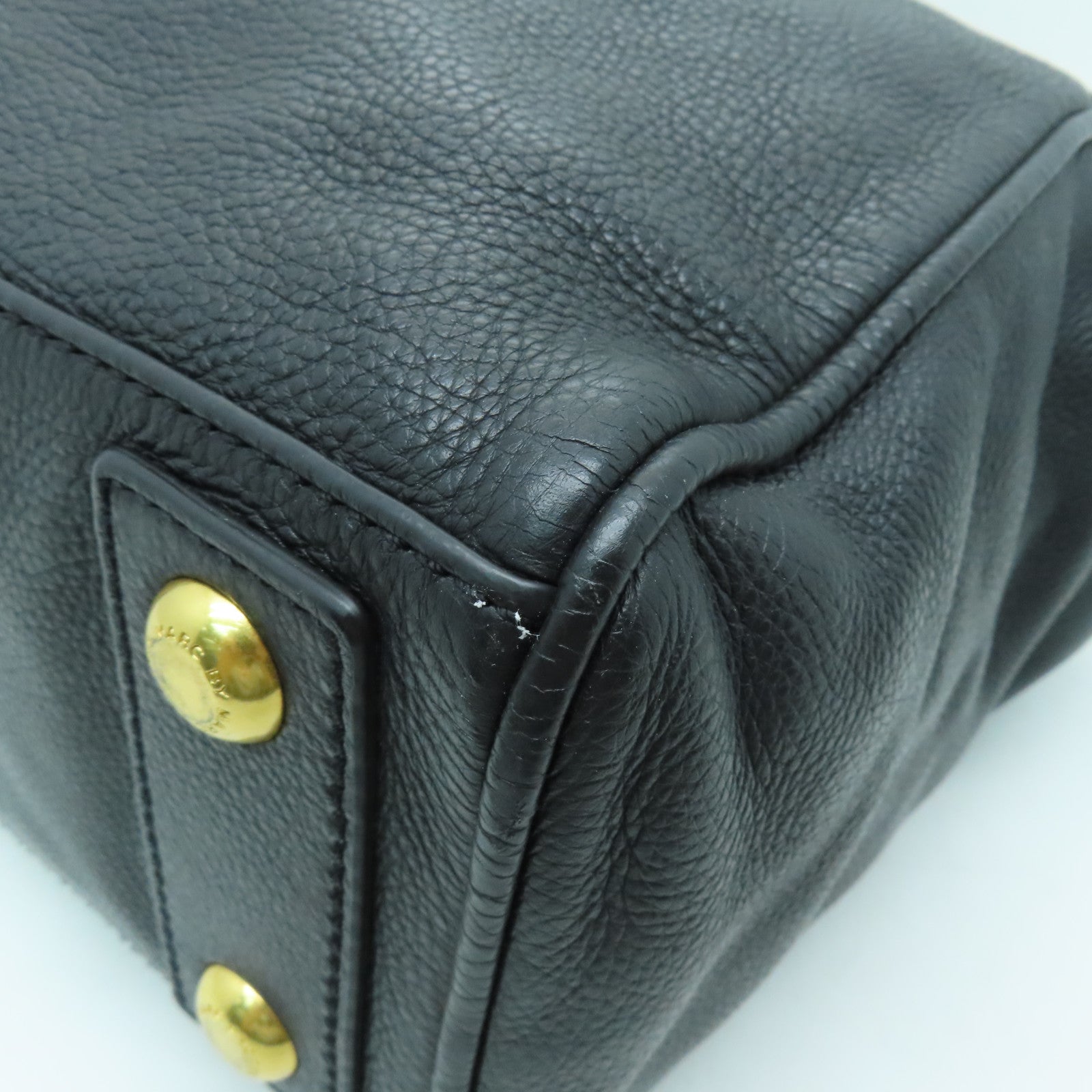 MARC BY MARC JACOBS 【激減優惠】牛皮皮革2 Way Shoulder金扣手挽肩背兩用袋黑色
