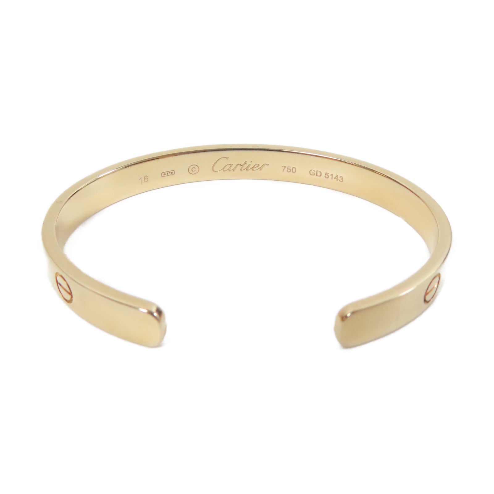 CARTIER 18K玫瑰金Love Bracelet手鐲金色Cartier#16