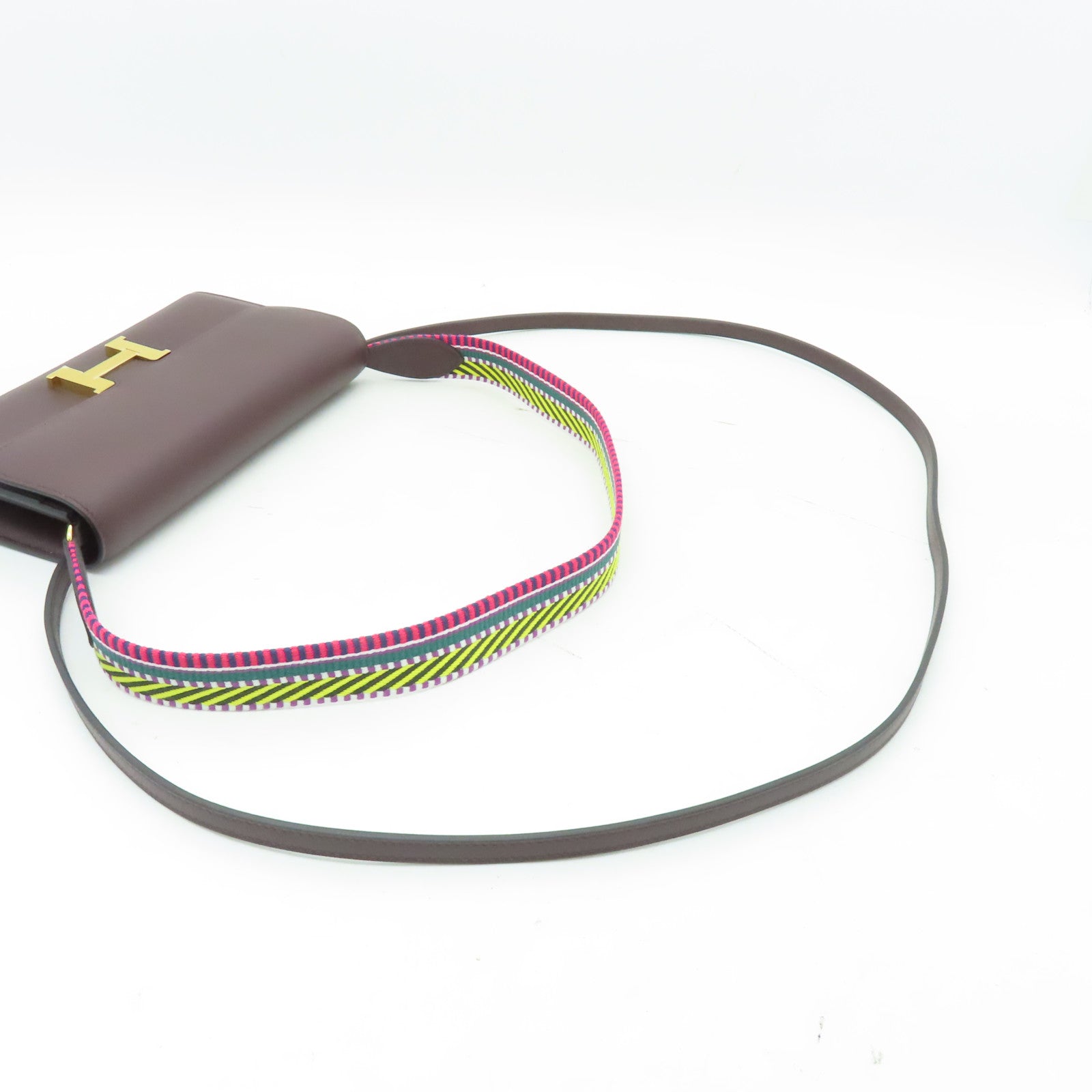 HERMES Evercolor皮革Constance To Go金扣肩背袋啡色
