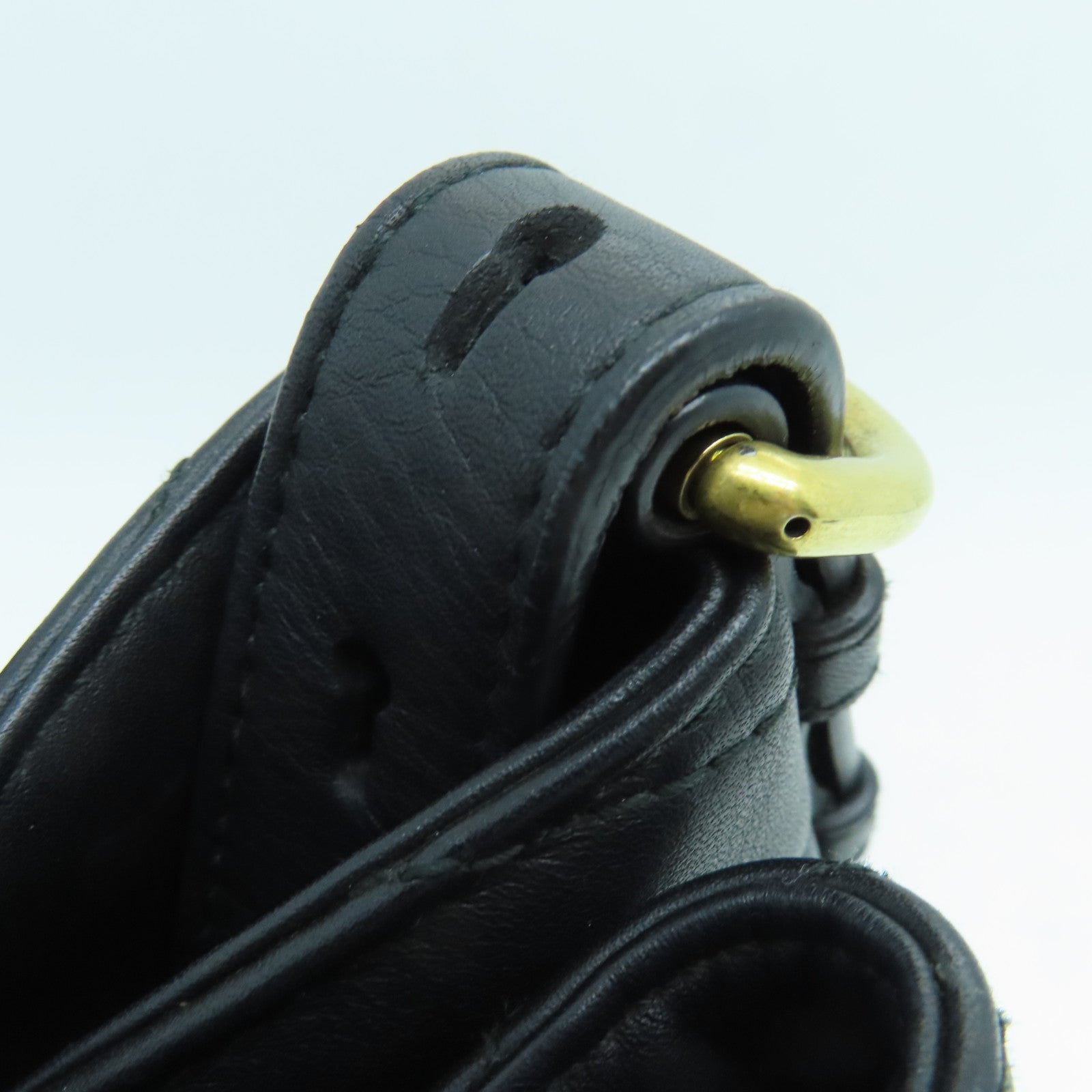 GUCCI 斜纹牛皮皮革Shoulder Bag金扣肩背袋黑色