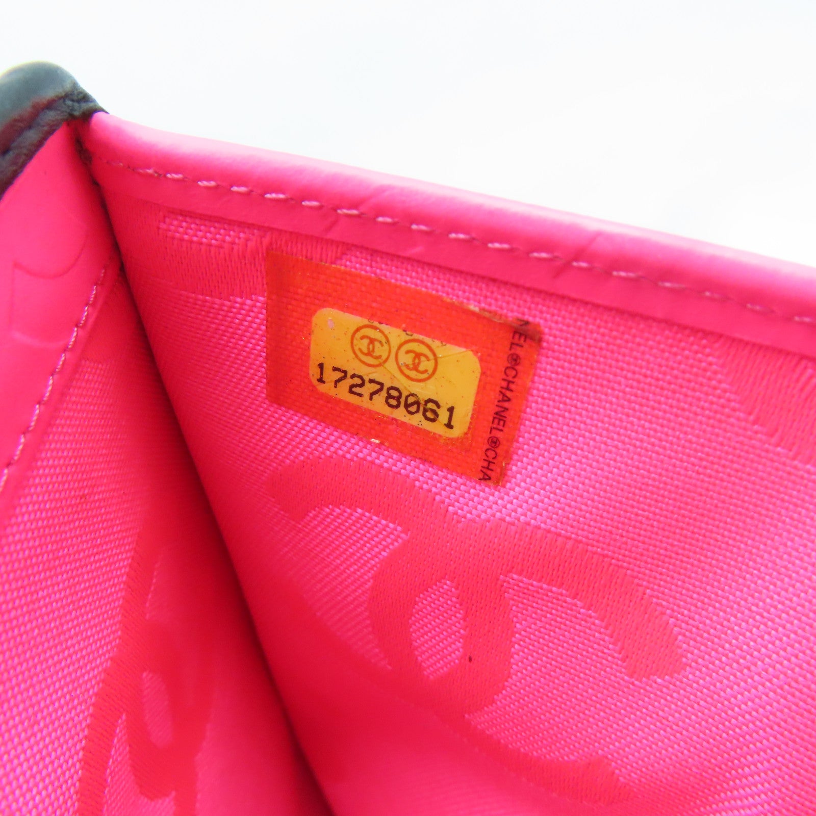 CHANEL 牛皮皮革Cambon Line Wallet銀扣錢包黑色
