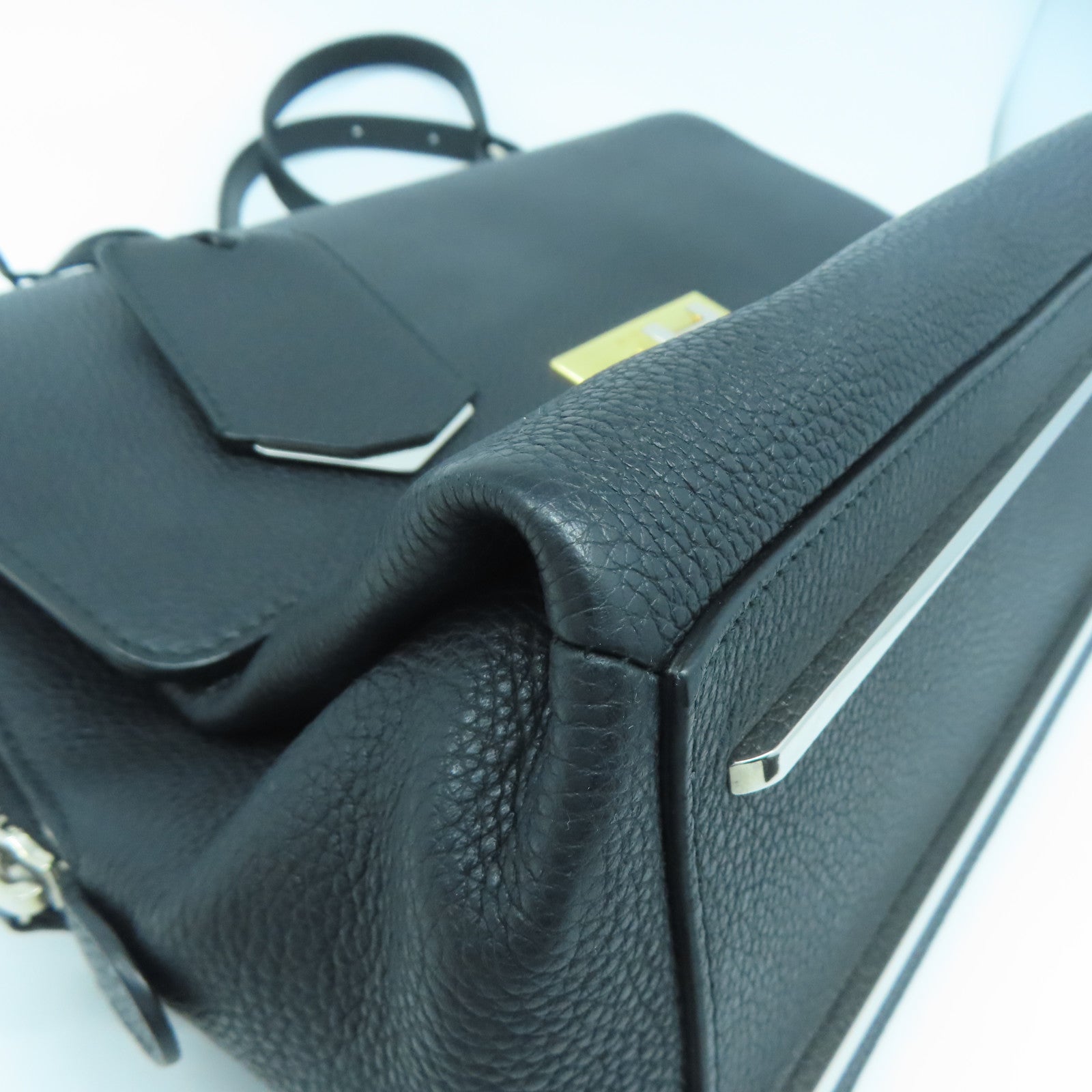 BALENCIAGA 【激減優惠】牛皮皮革Dix Cartable金扣/銀扣手挽肩背兩用袋黑色