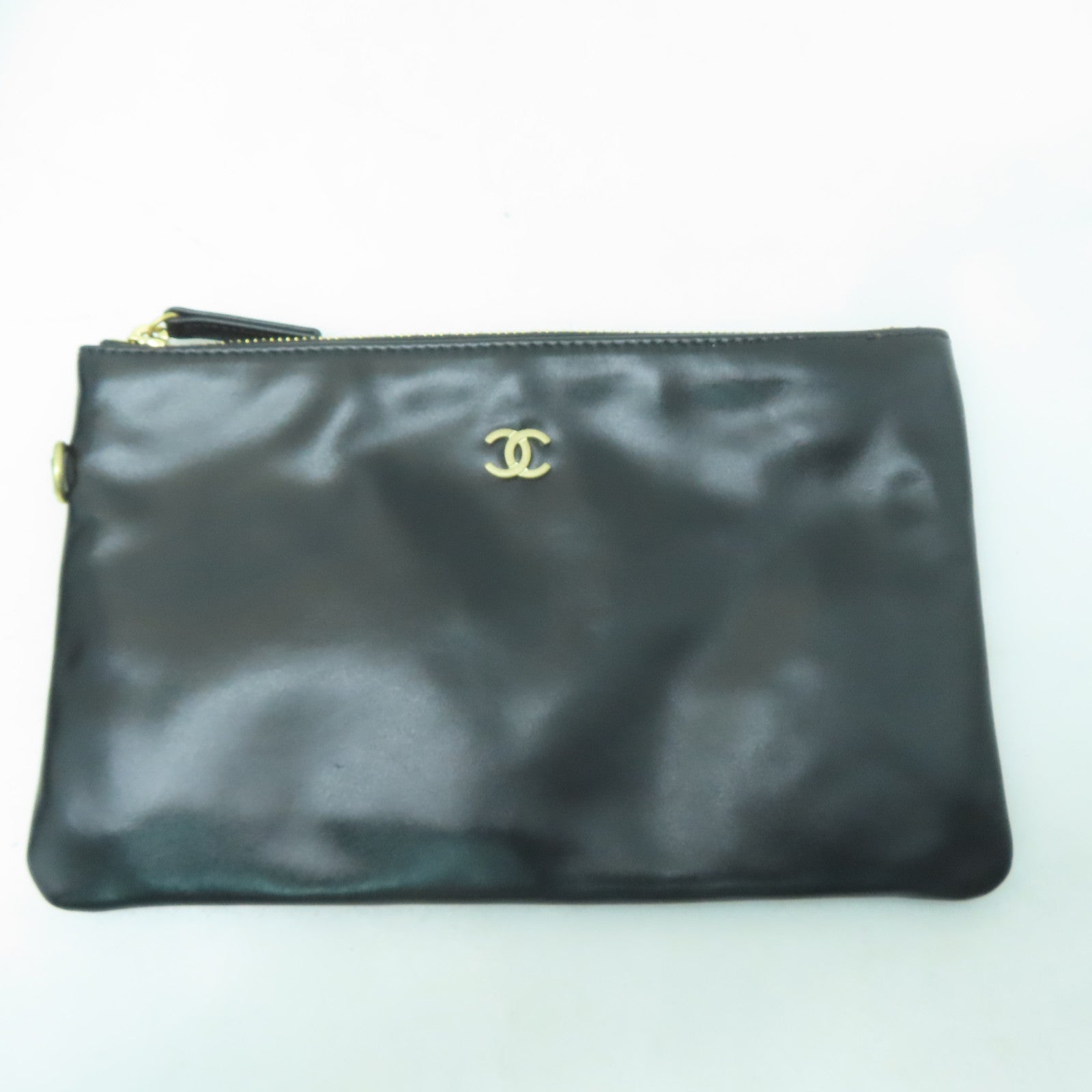 CHANEL 菱格牛皮皮革C22 Medium金扣鏈帶肩背袋黑色