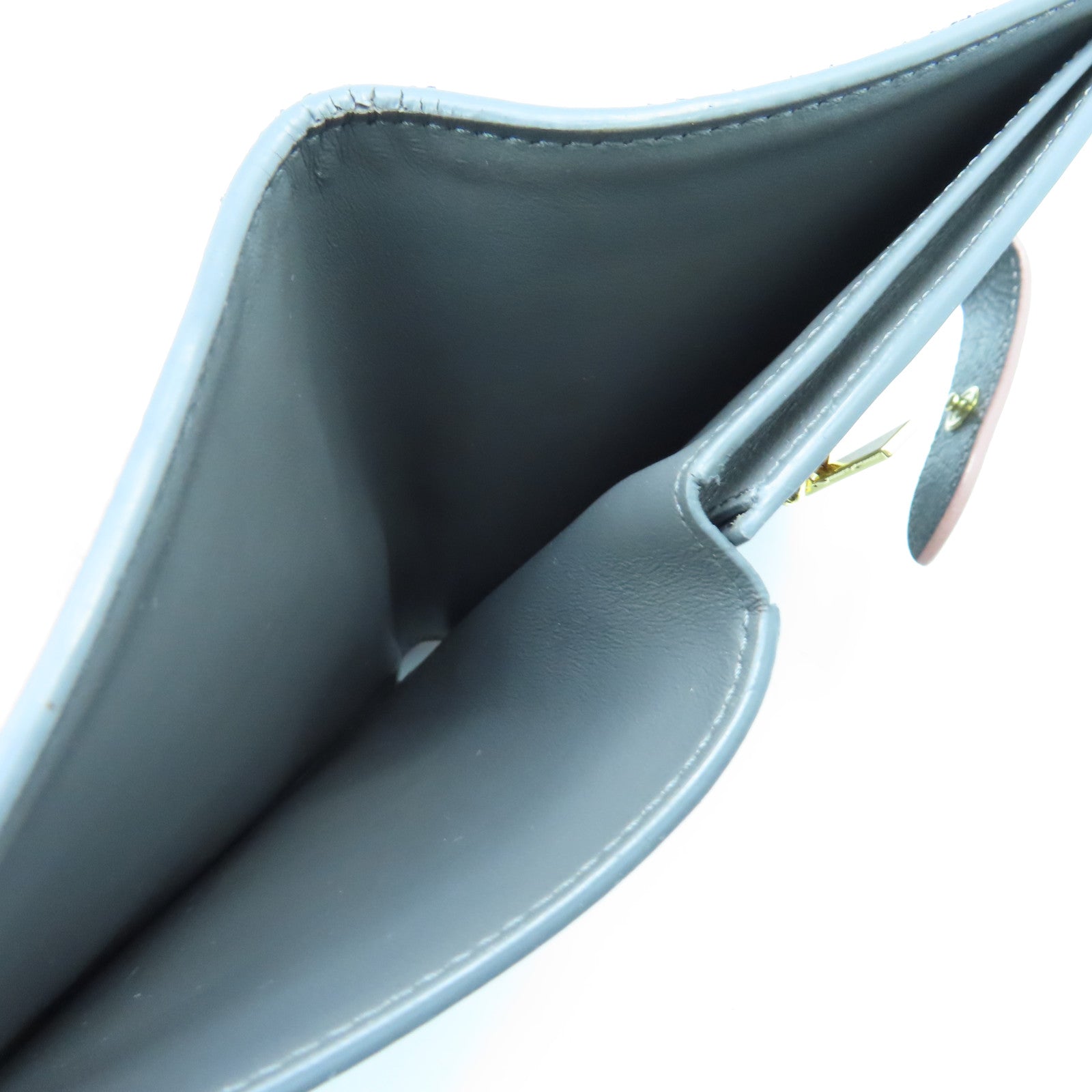 CELINE 牛皮皮革Wallet金扣錢包灰色粉紅色