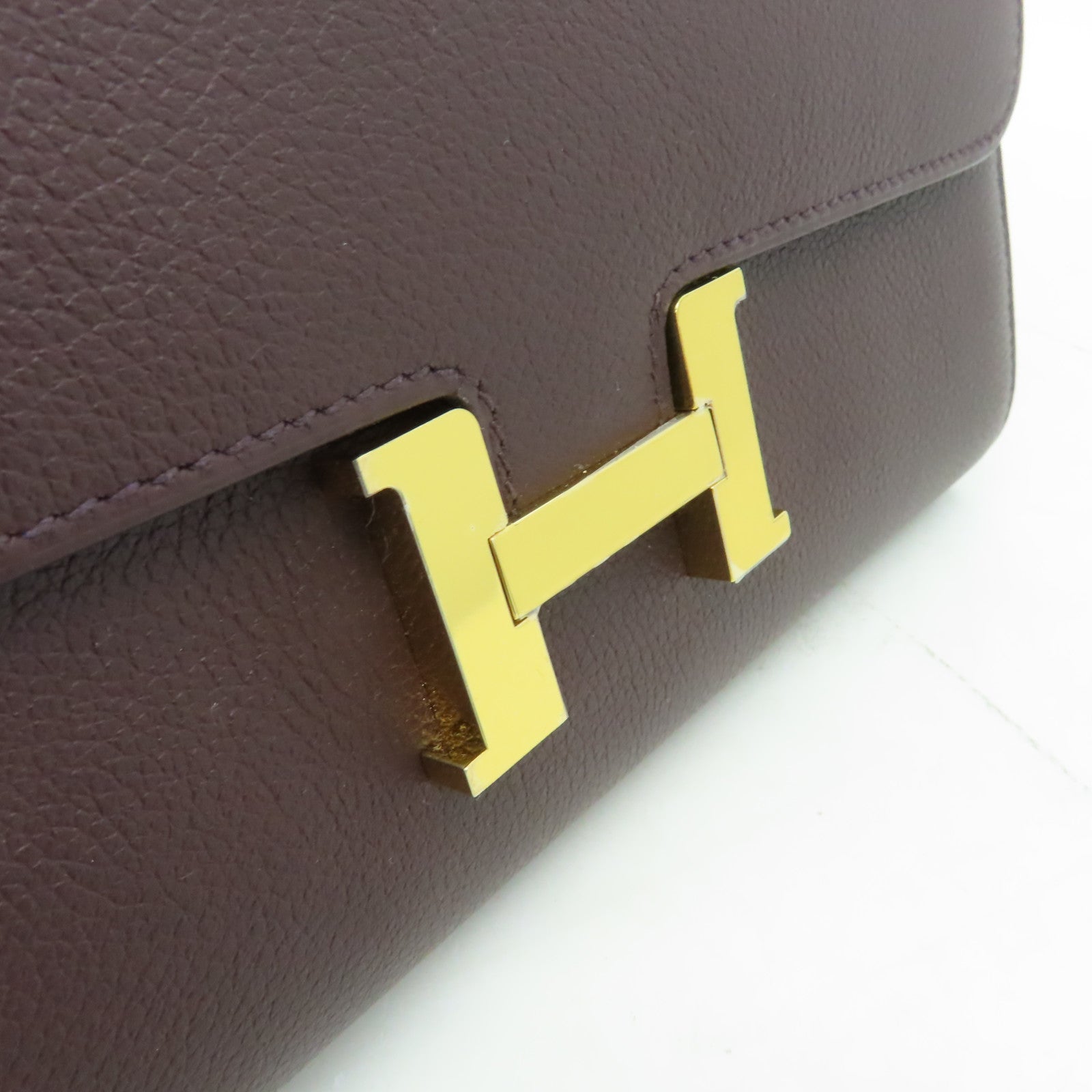 HERMES Evercolor皮革Constance To Go金扣肩背袋啡色