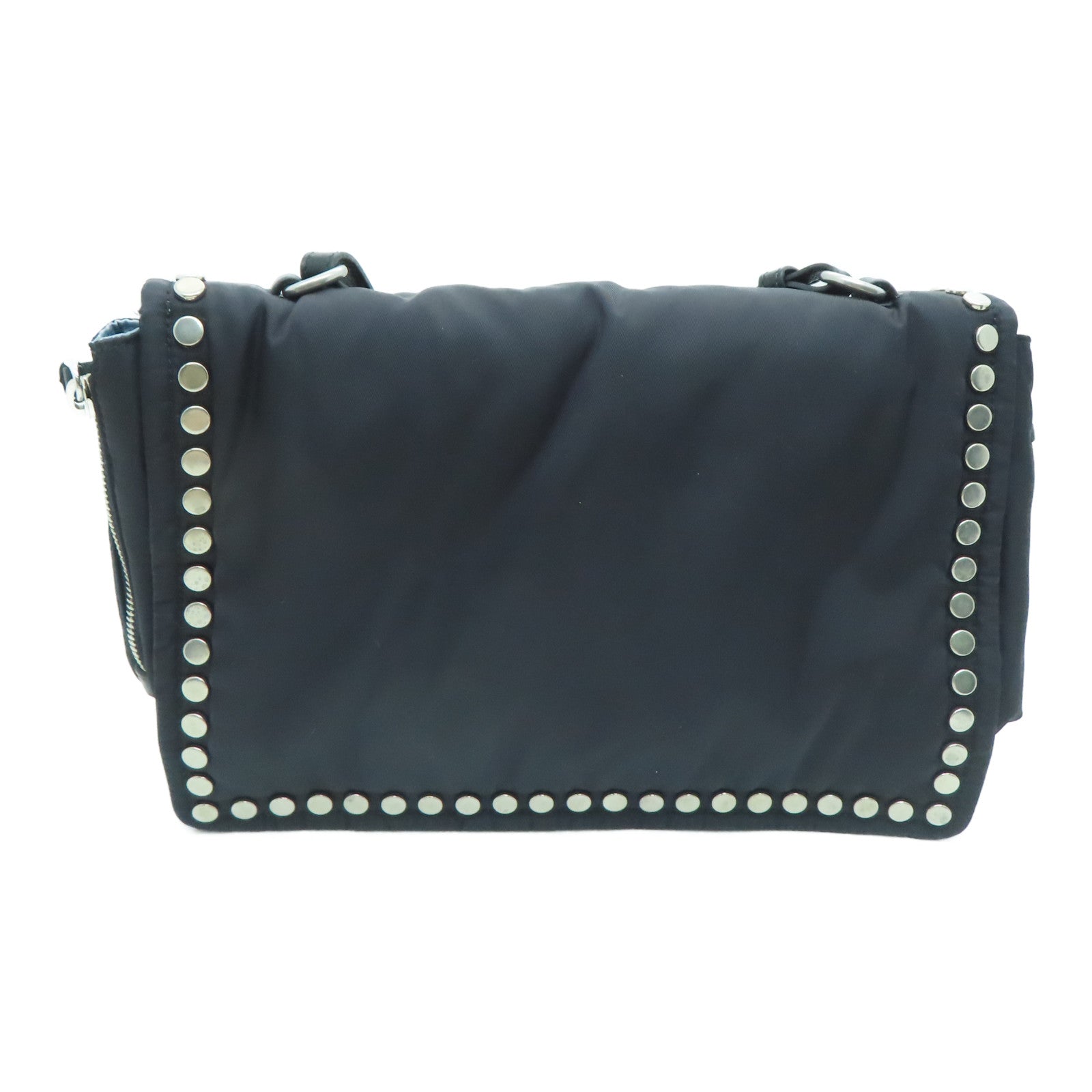 PRADA 尼龙Shoulder Bag金扣肩背袋黑色